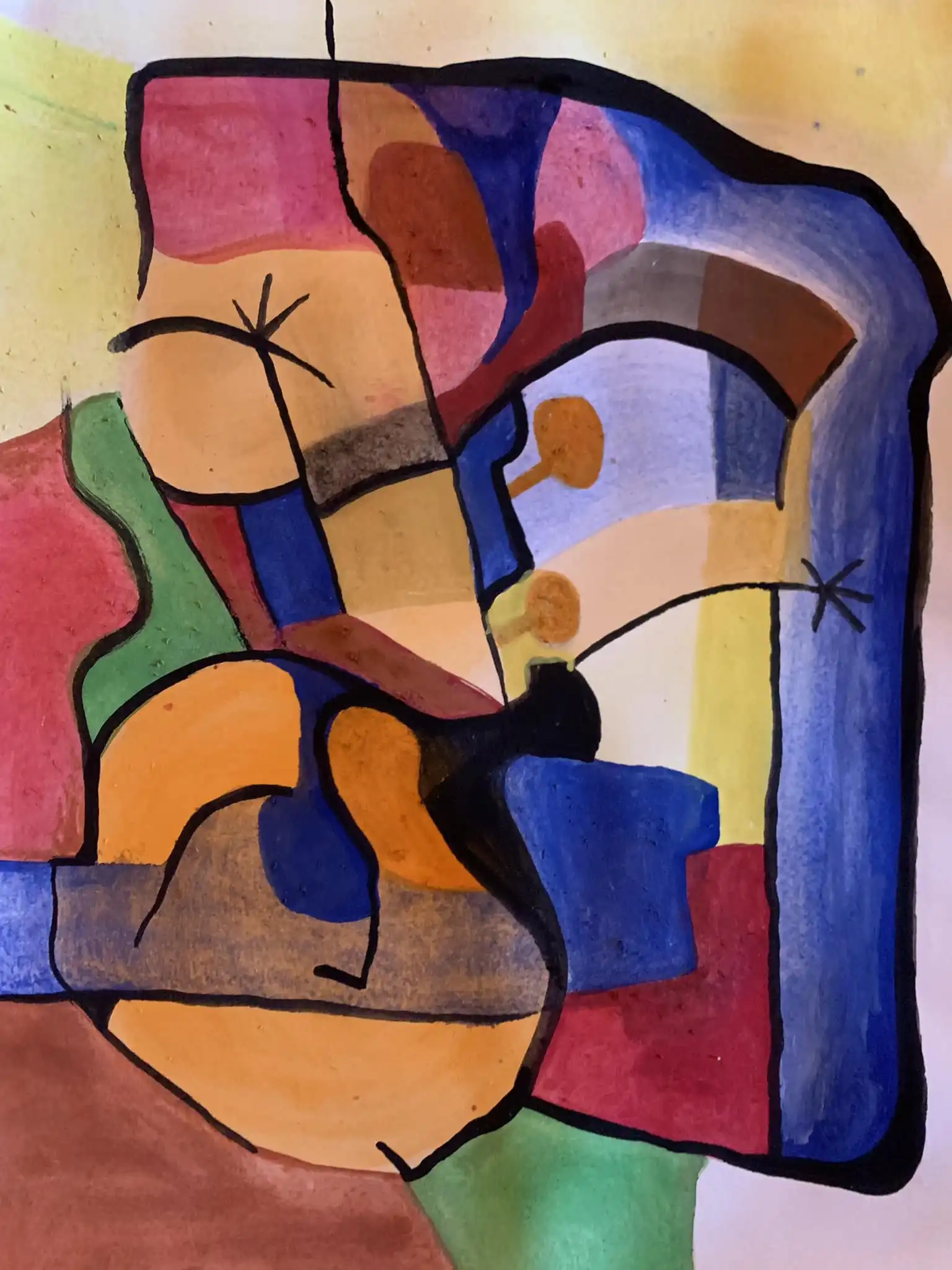 Gouache titled A woman in her sundress