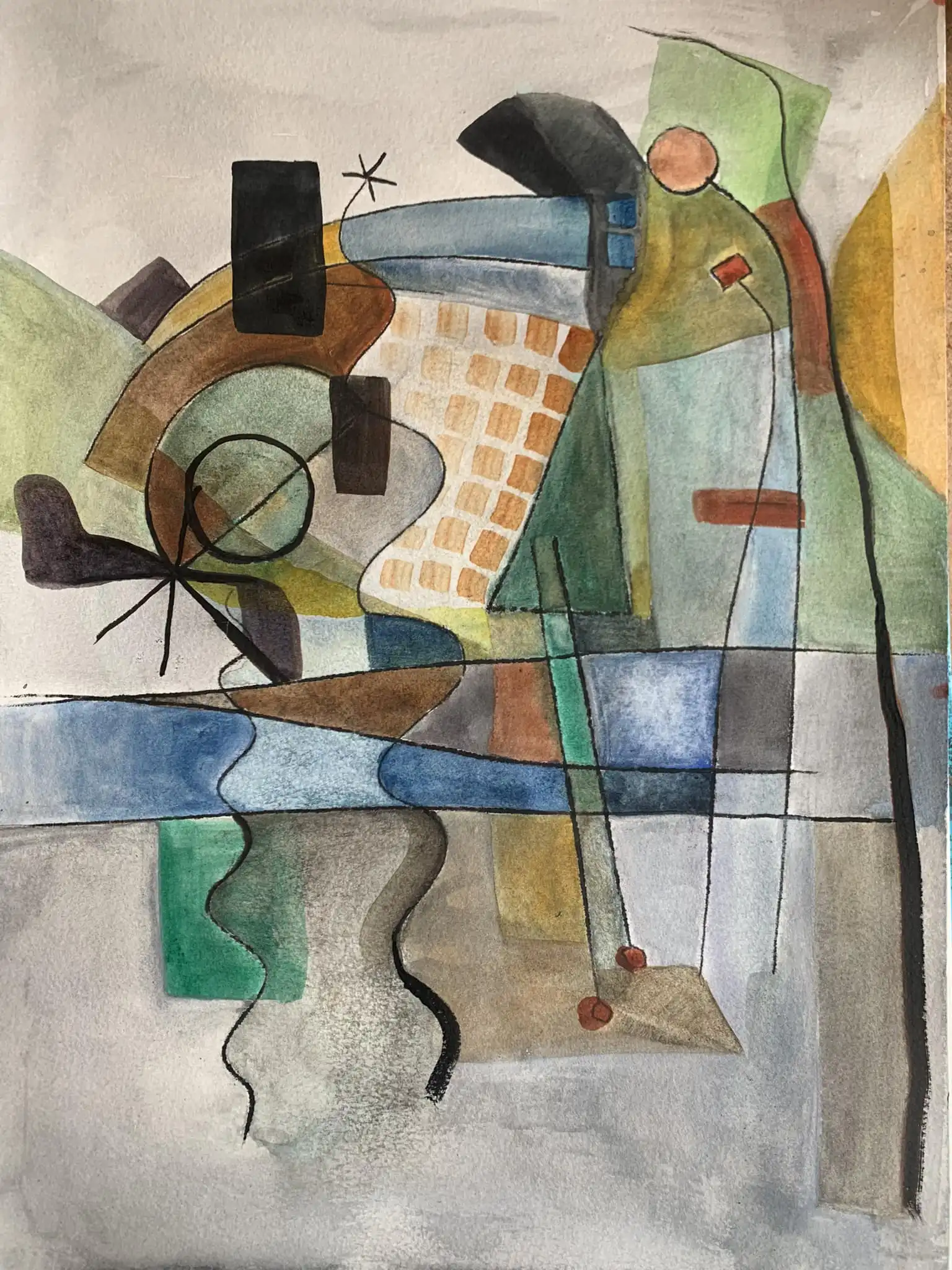 Watercolor titled C# minor - Reflexions 4