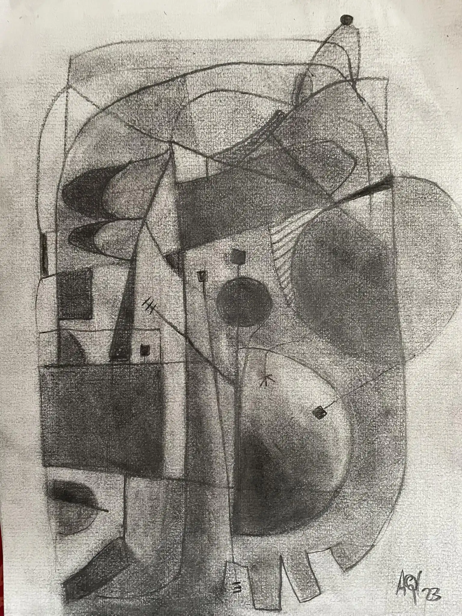 Charcoal titled Conversation with Alyssums