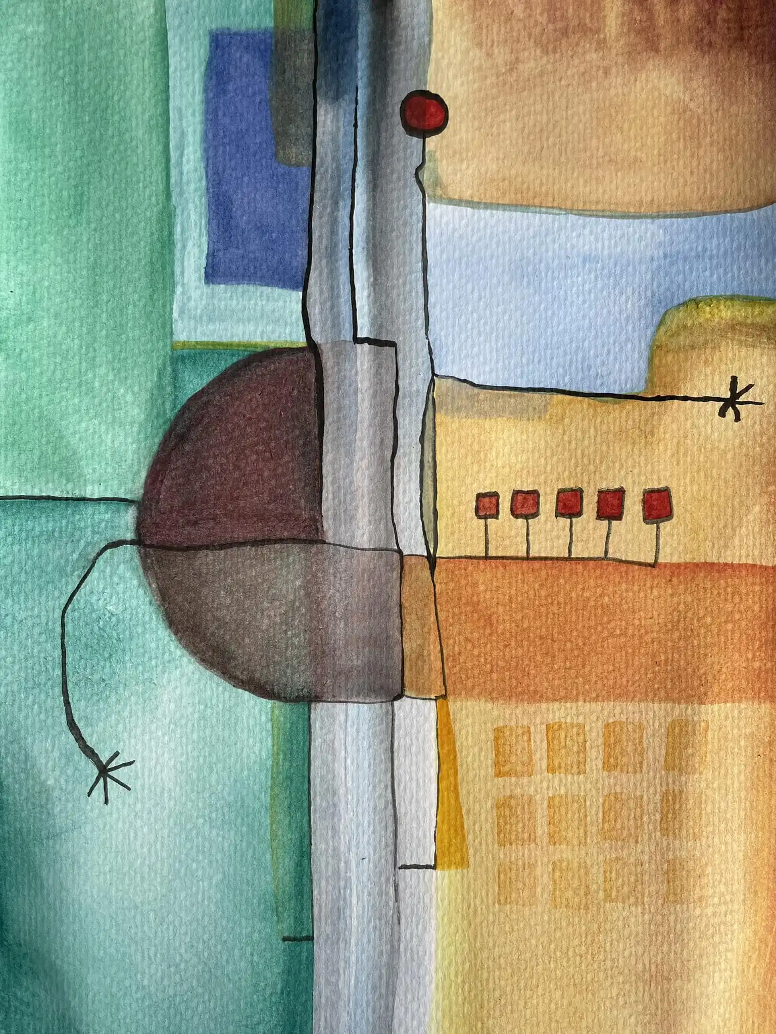 Watercolor titled The Golden State