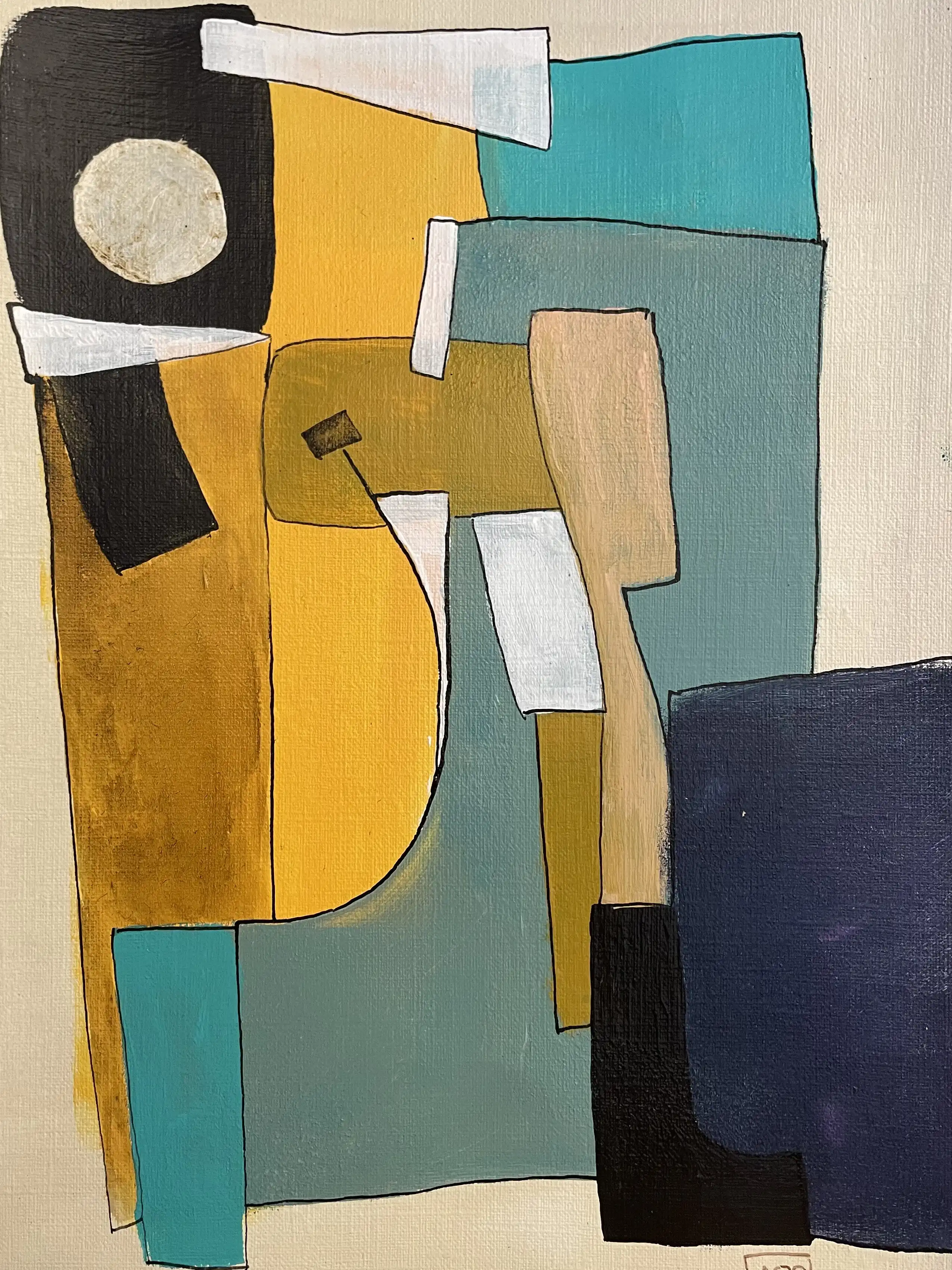 Acrylic titled A Major - Research on Harmony - Variation 1