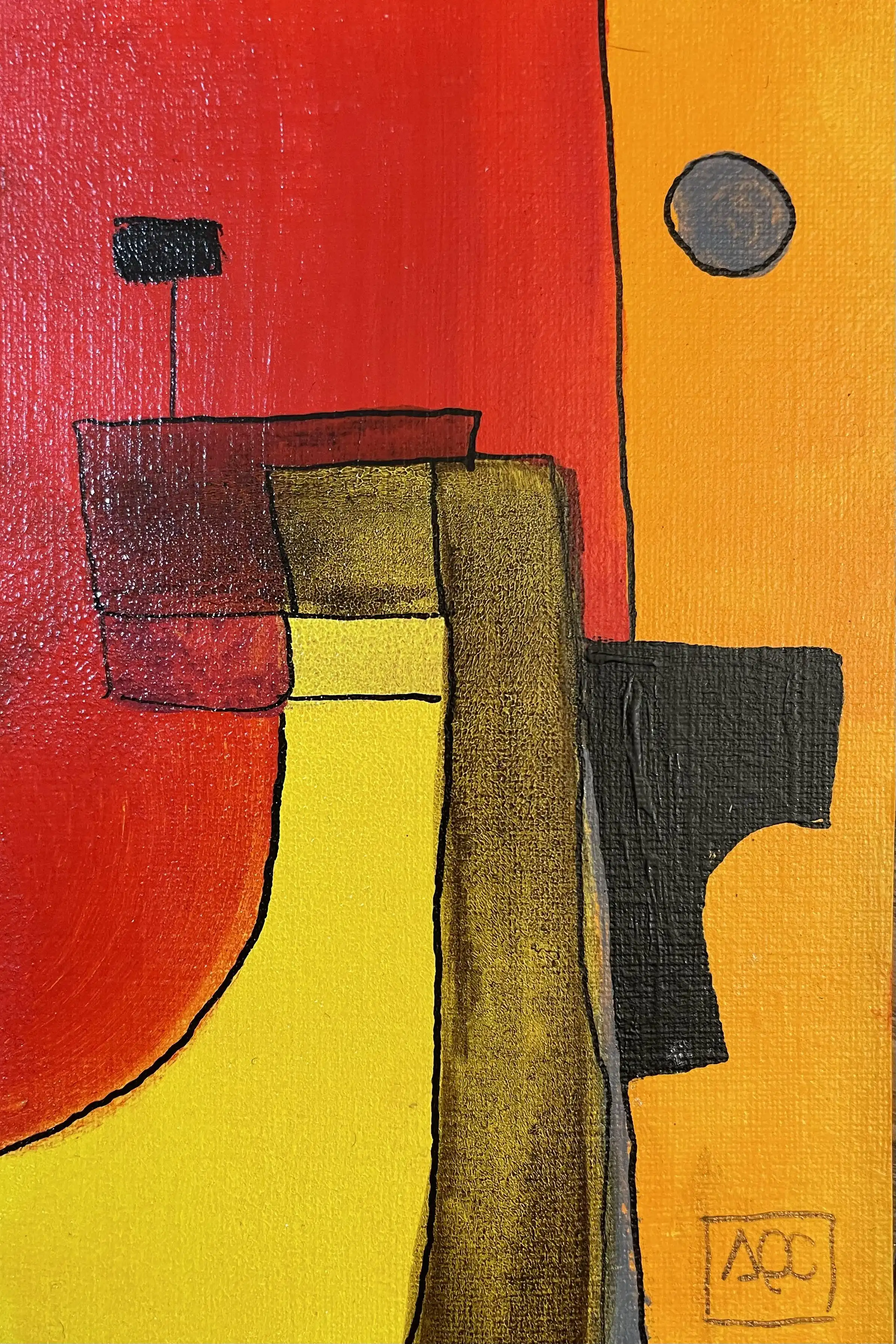 Acrylic titled A minor - Research on Harmony - Variation 1