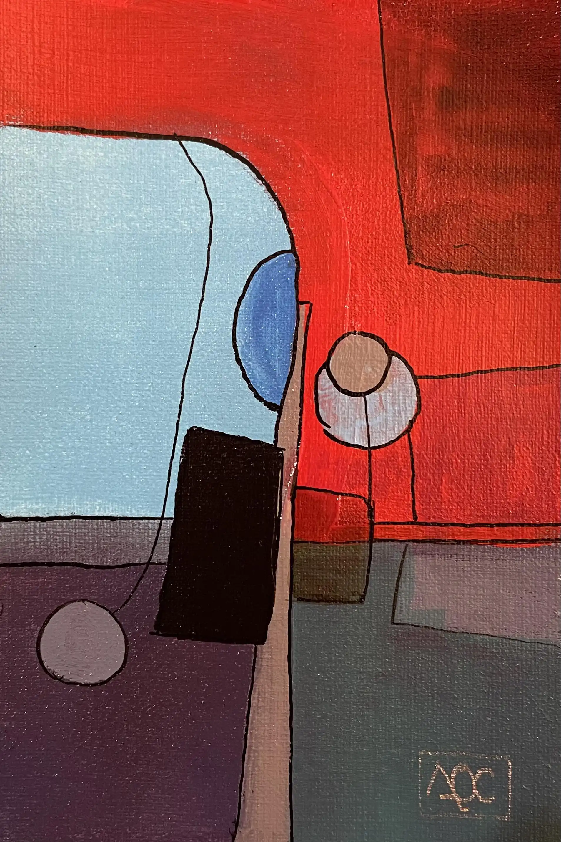 Acrylic titled Ab Major - Research on Harmony - Variation 5