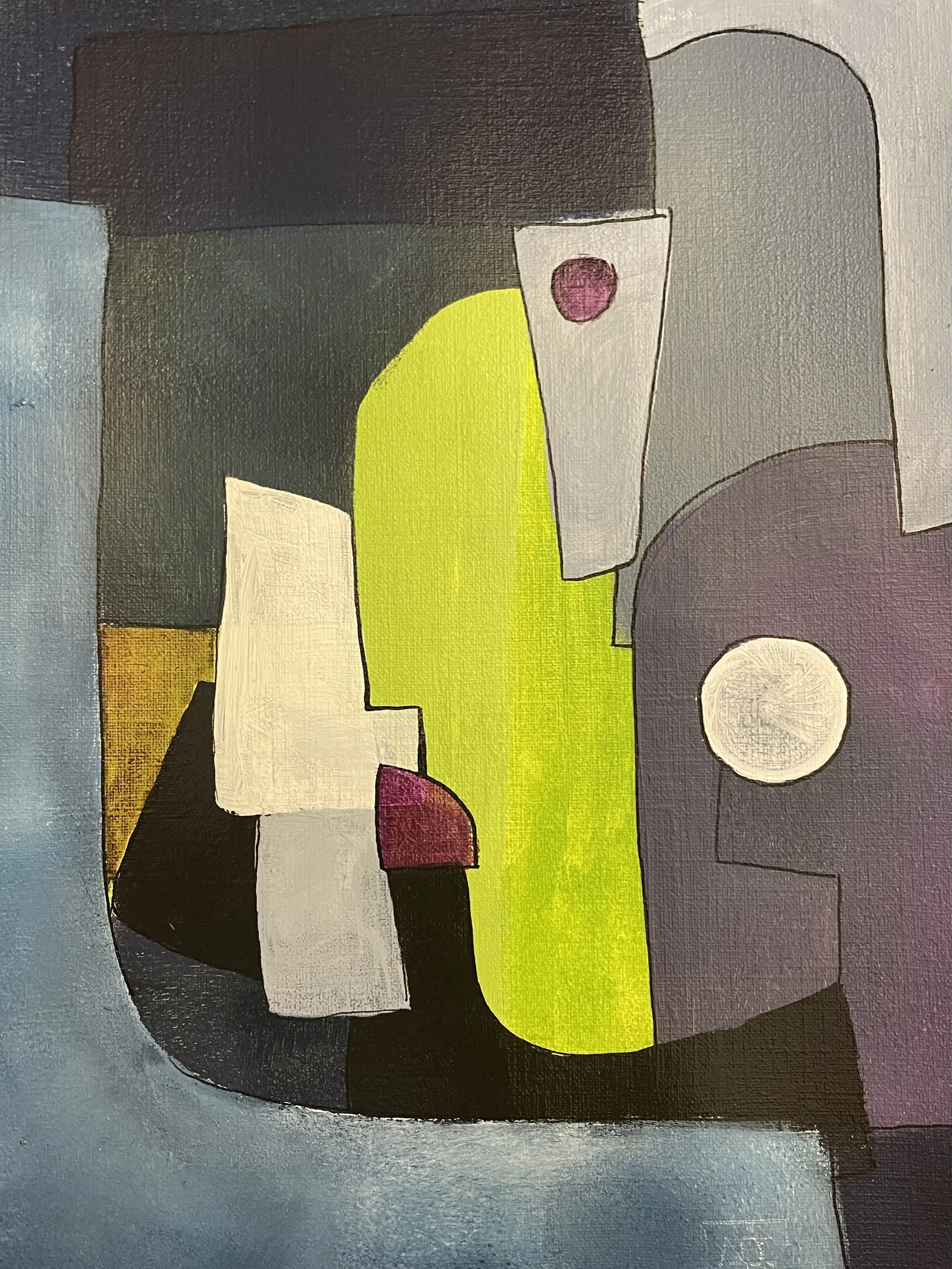 Acrylic titled Ab minor - Research on Harmony - Variation 3