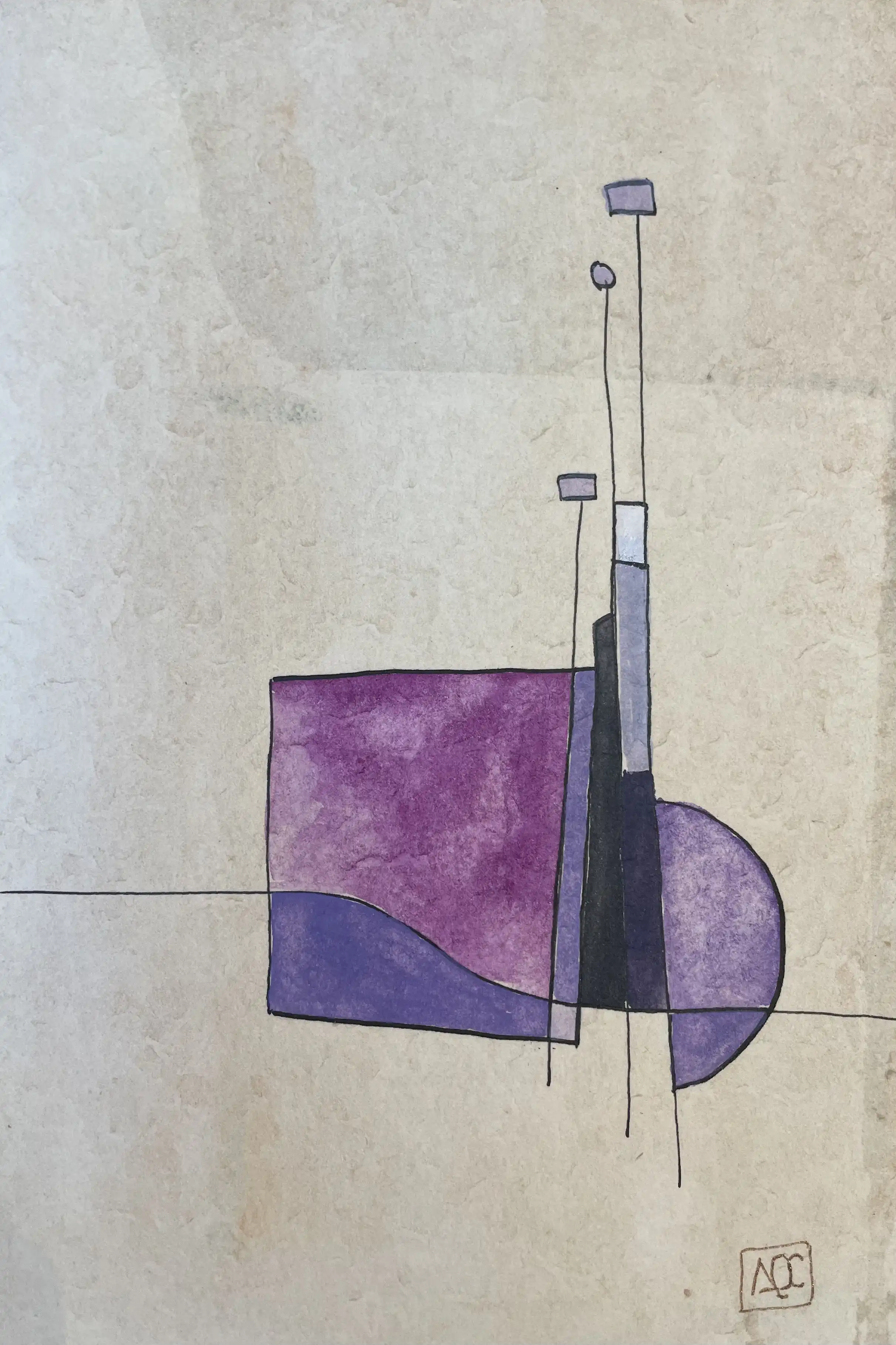 Watercolor titled Ab Octaves - Reflexions 14