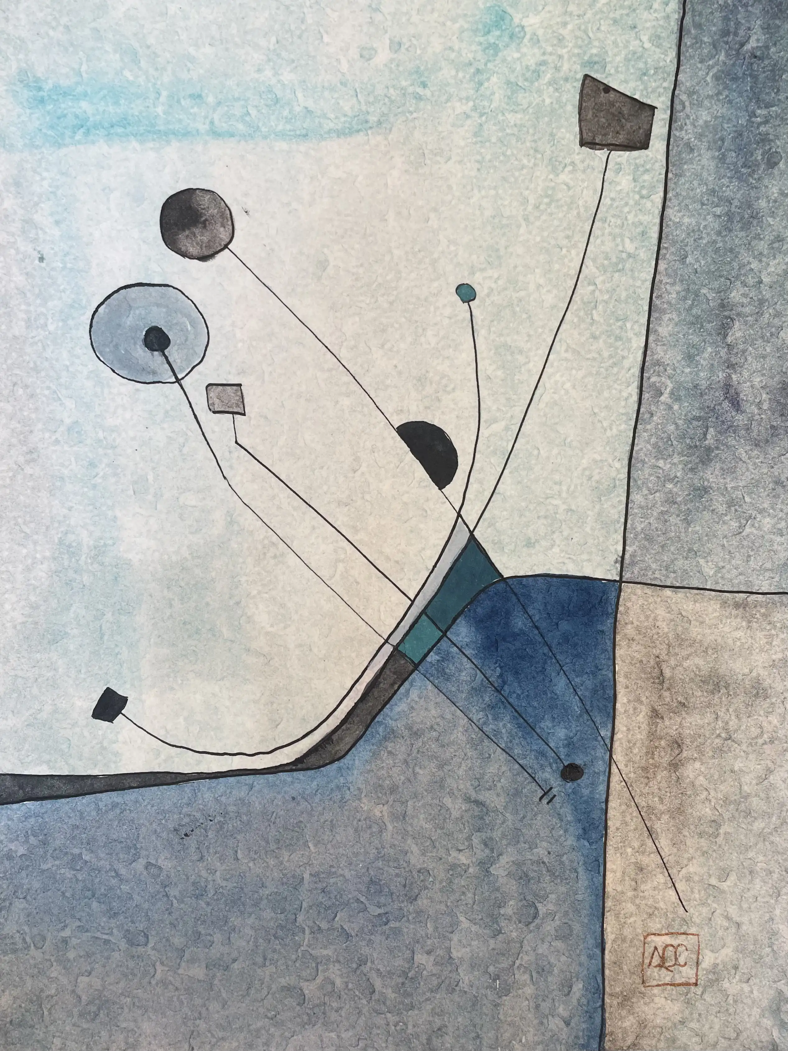 Watercolor titled Ab Octaves - Reflexions 20