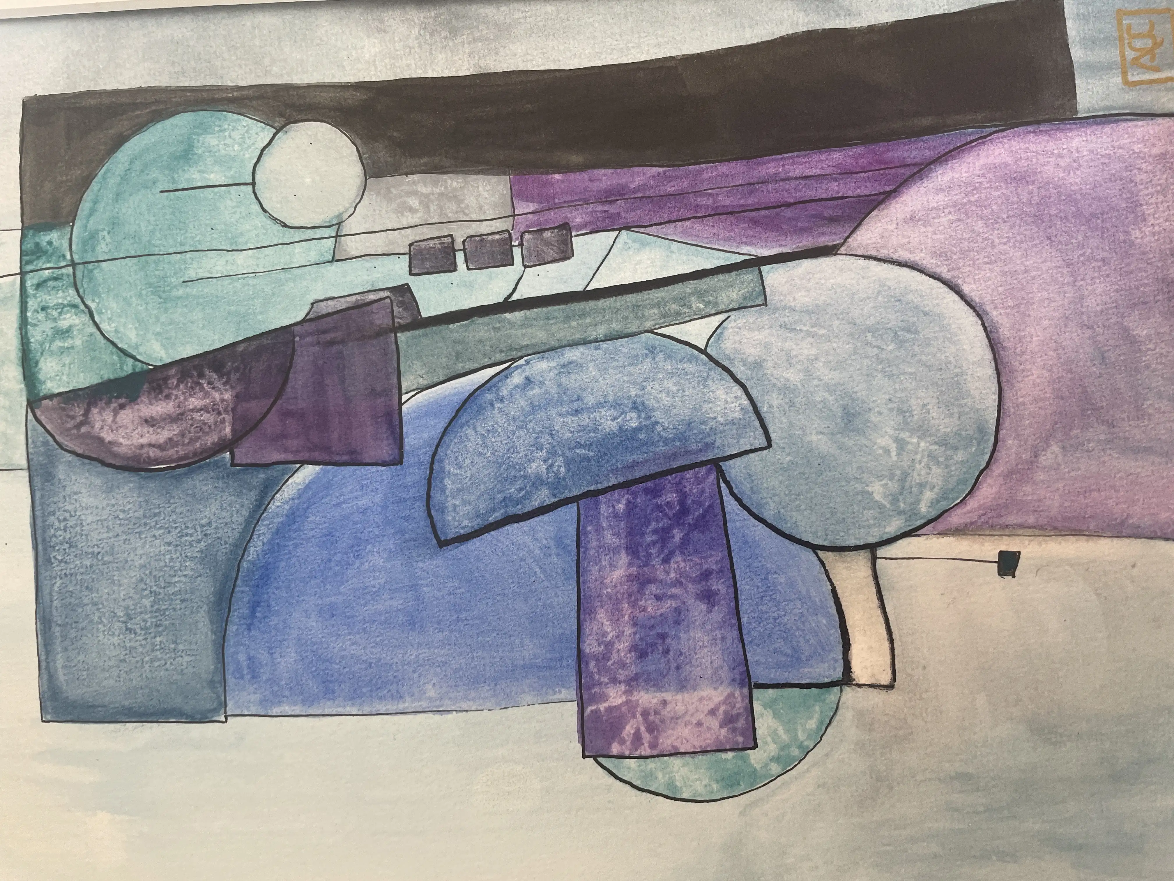 Watercolor titled Ab Sus4 - Reflexions 29