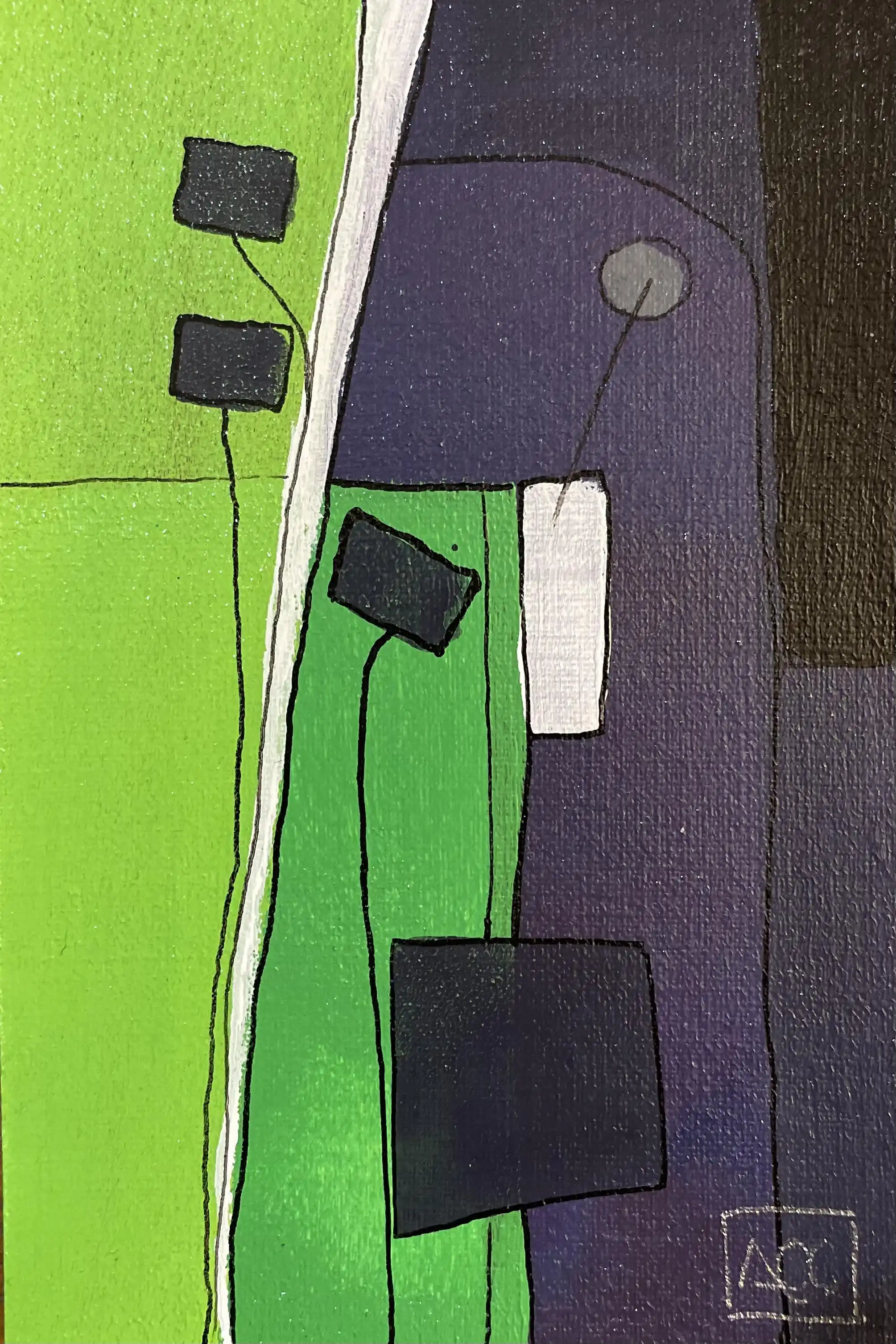 Acrylic titled B Major - Research on Harmony - Variation 1