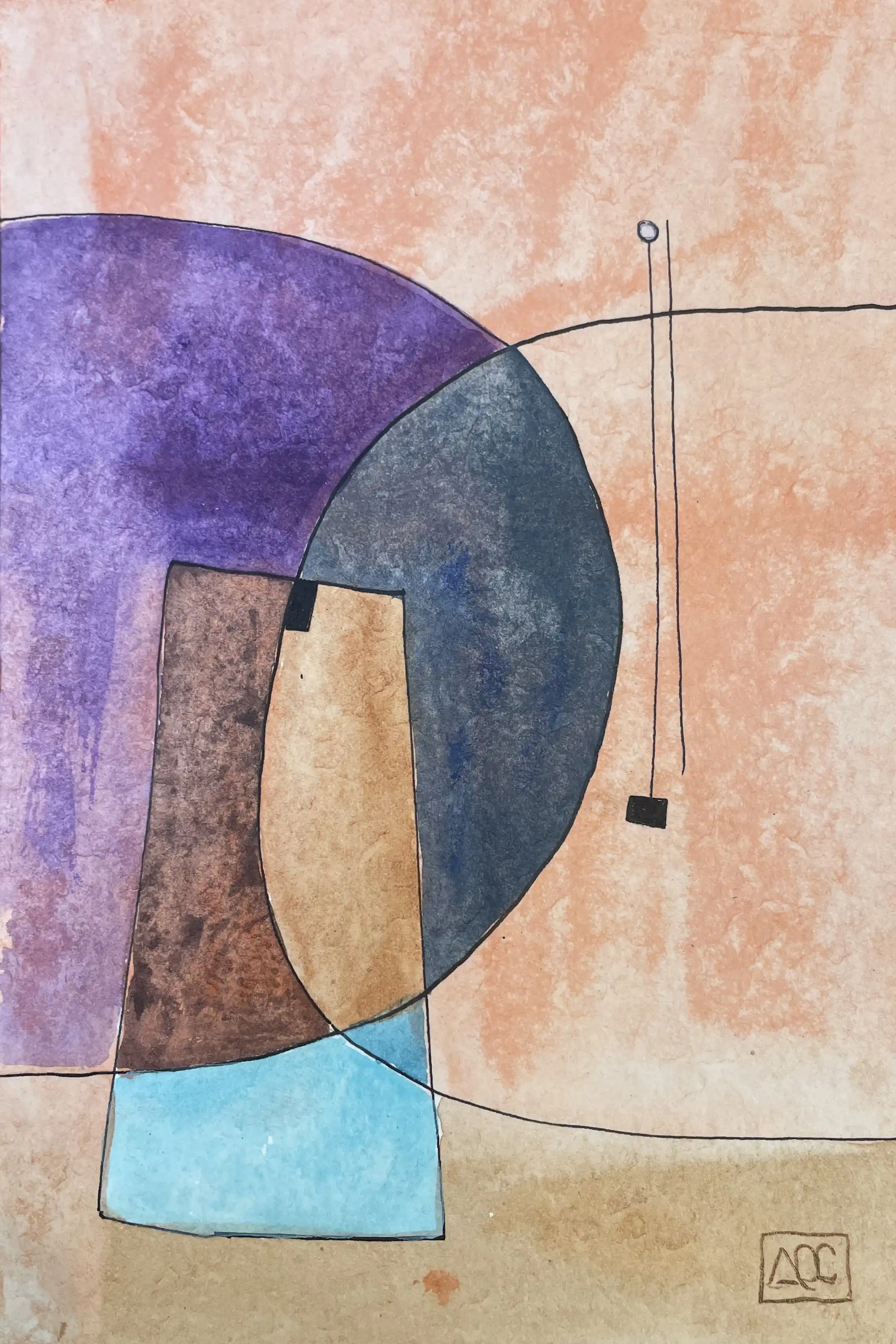 Watercolor titled Bb Major - Research on Harmony - Variation 3