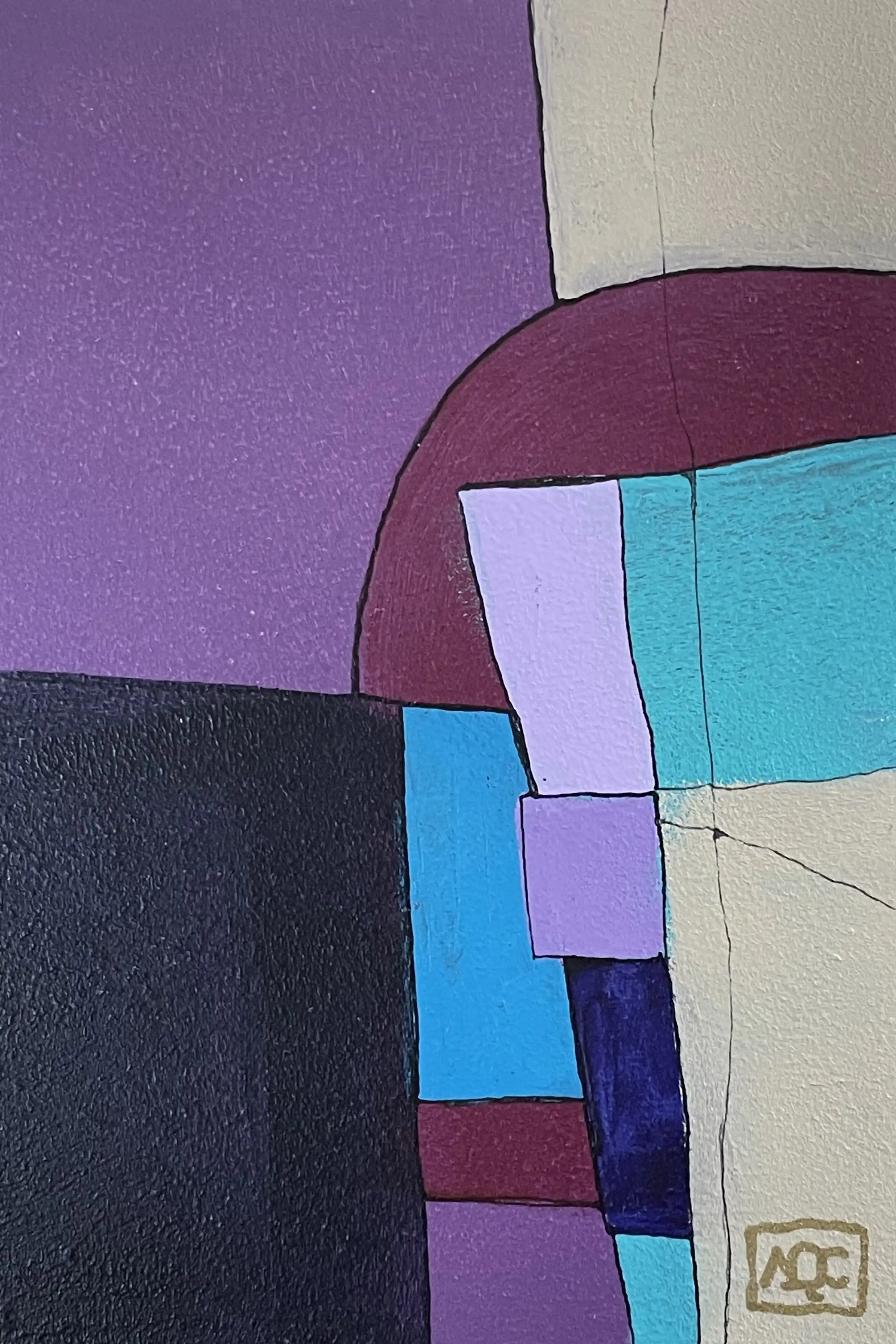 Acrylic titled Bb Minor - Research on Harmony - Variation 10