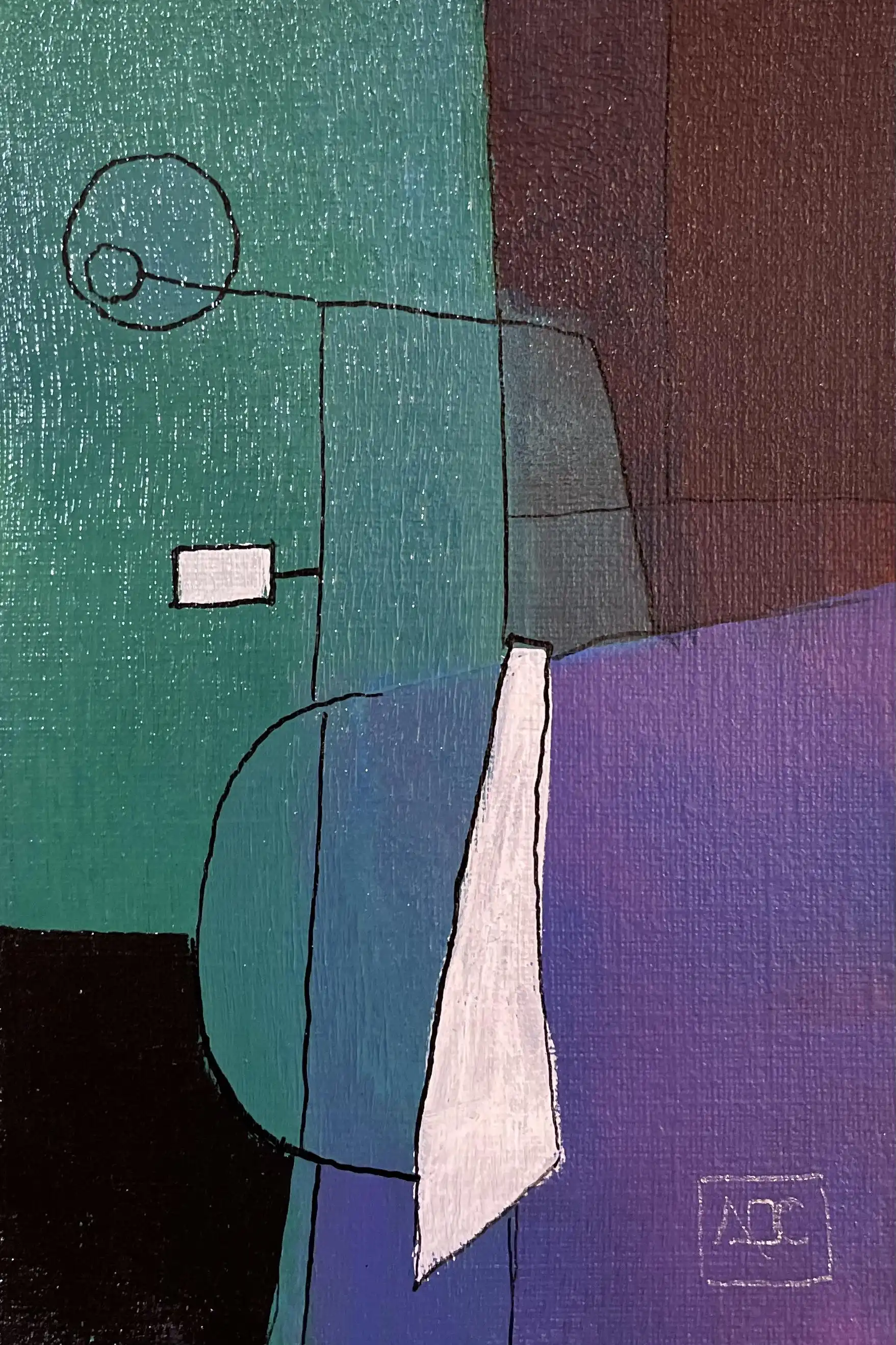 Acrylic titled Bb minor - Research on Harmony - Variation 2