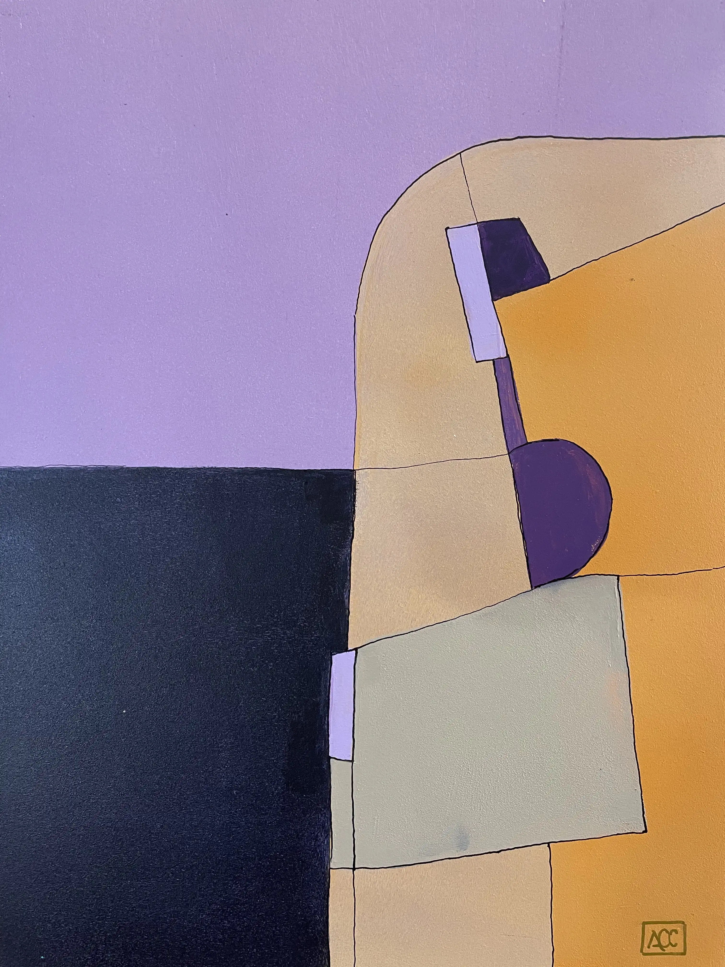 Acrylic titled Bb Minor - Research on Harmony - Variation 4