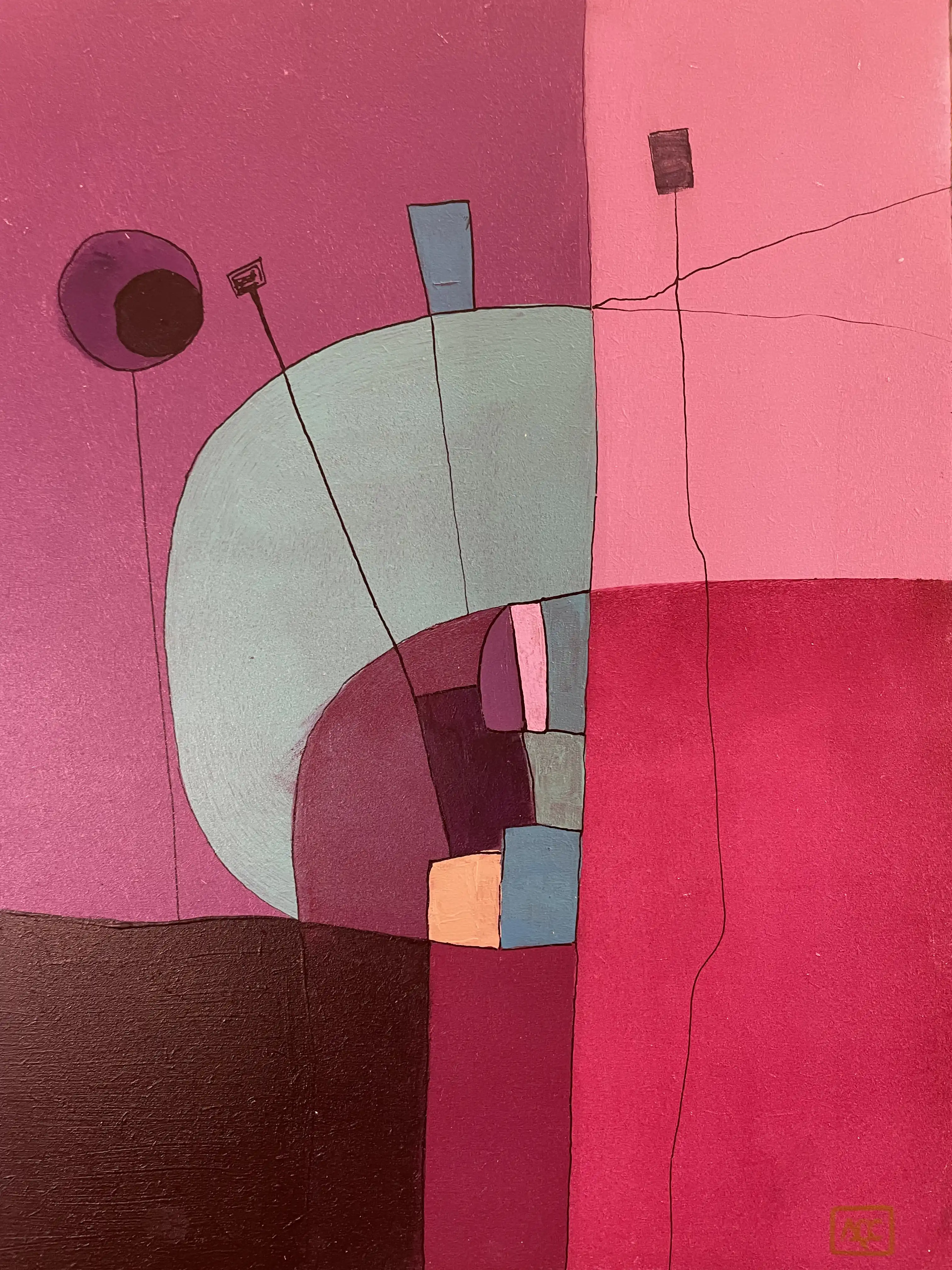 Acrylic titled Bb Minor - Research on Harmony - Variation 5