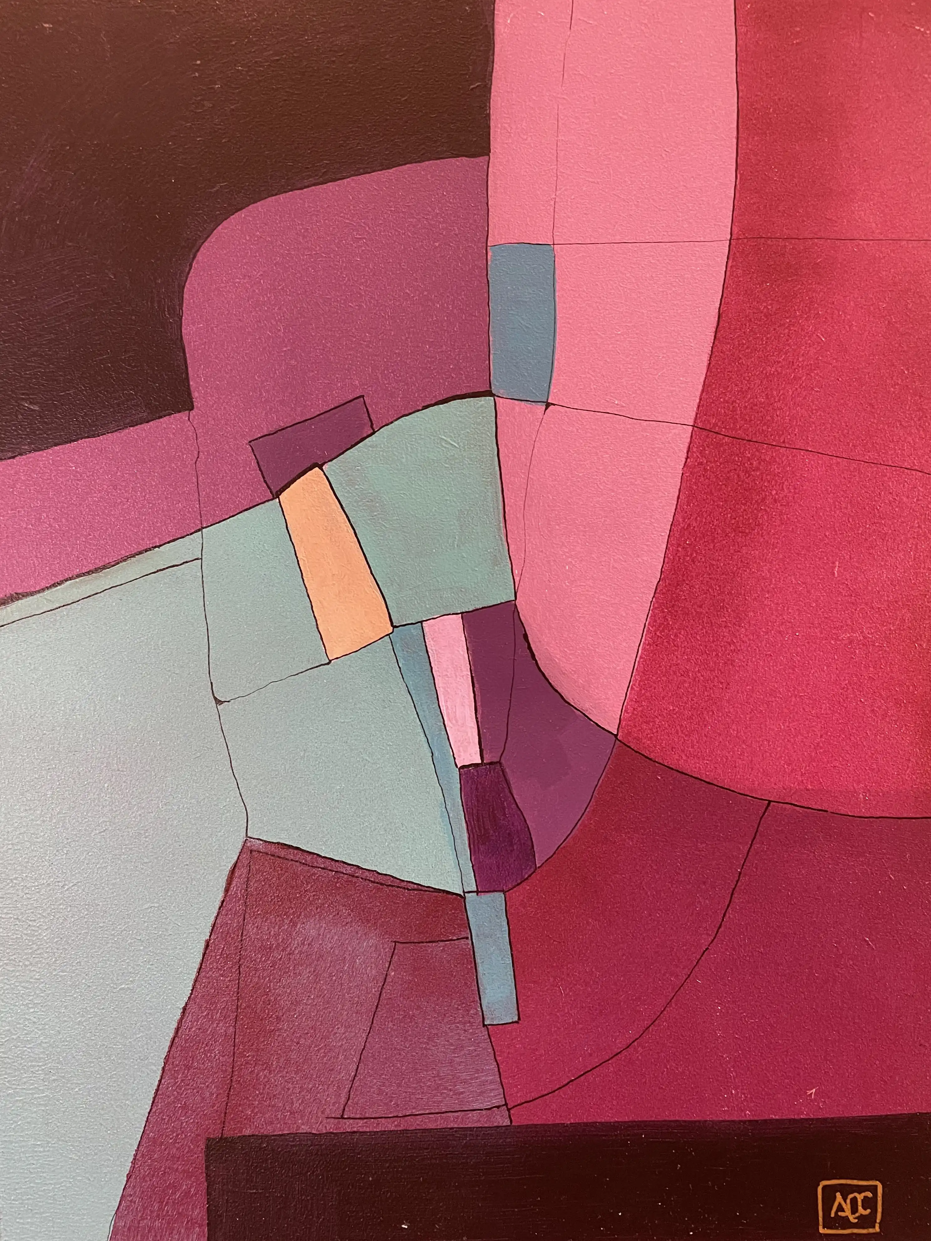 Acrylic titled Bb Minor - Research on Harmony - Variation 6