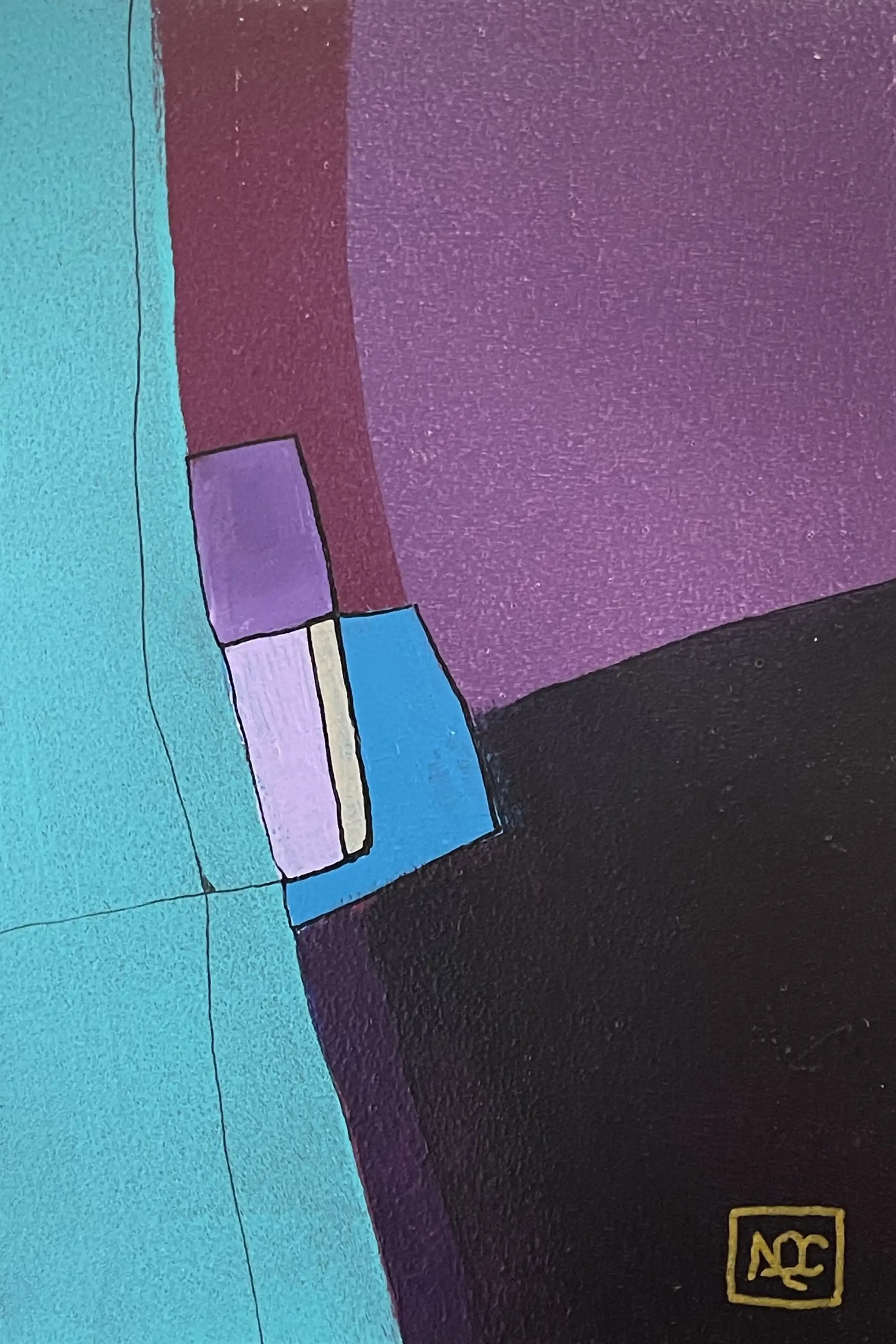 Acrylic titled Bb Minor - Research on Harmony - Variation 9