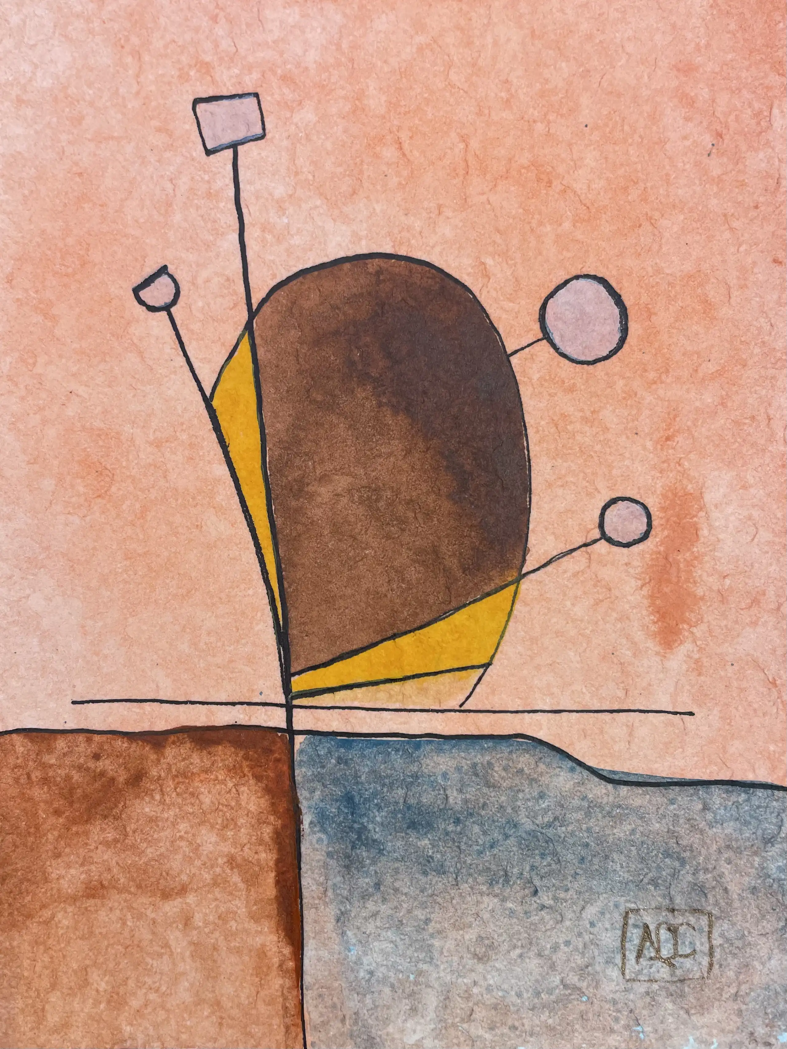 Watercolor titled C+ - Research on Harmony - Variation 1