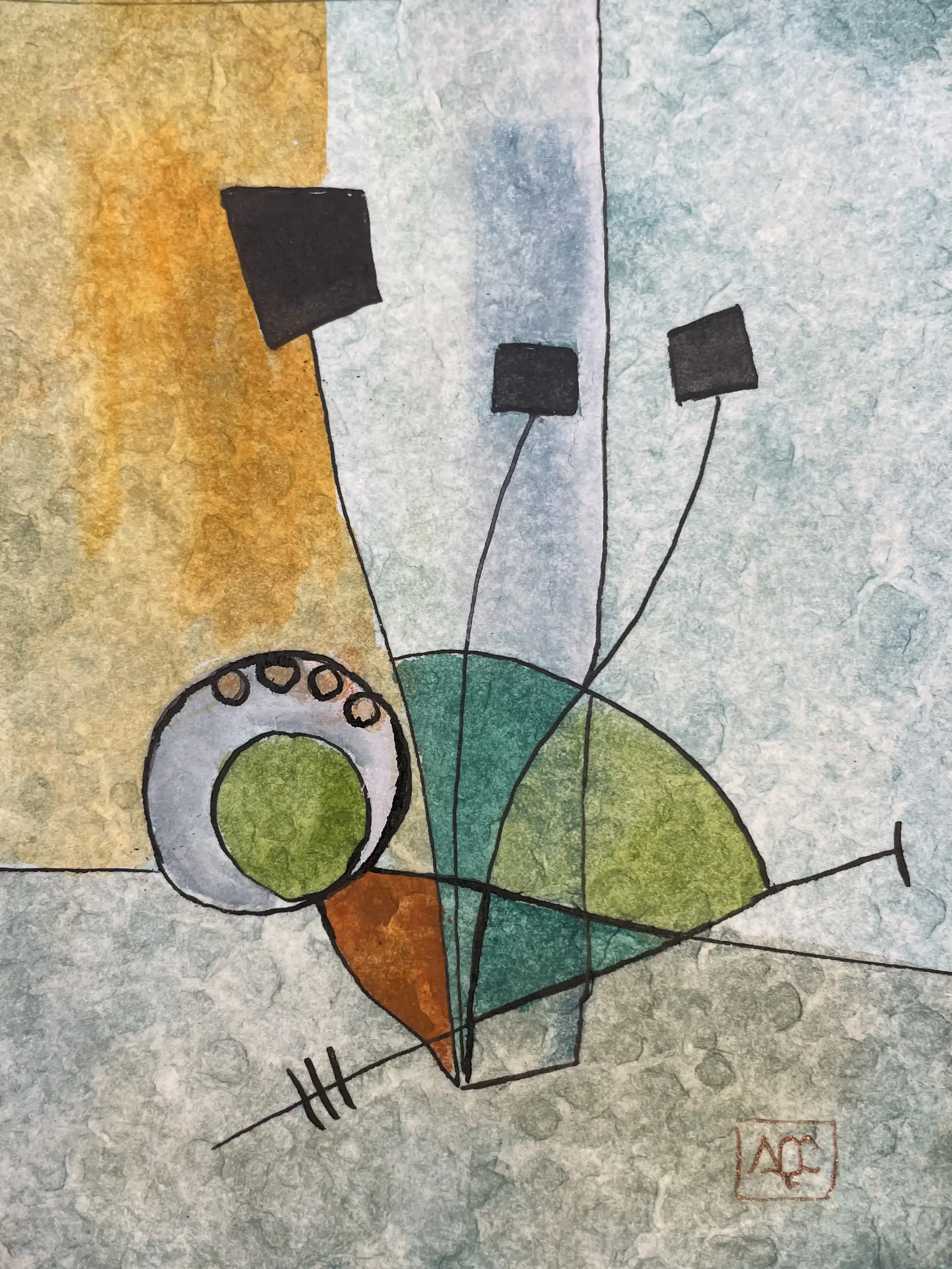 Watercolor titled C+ - Research on Harmony - Variation 2