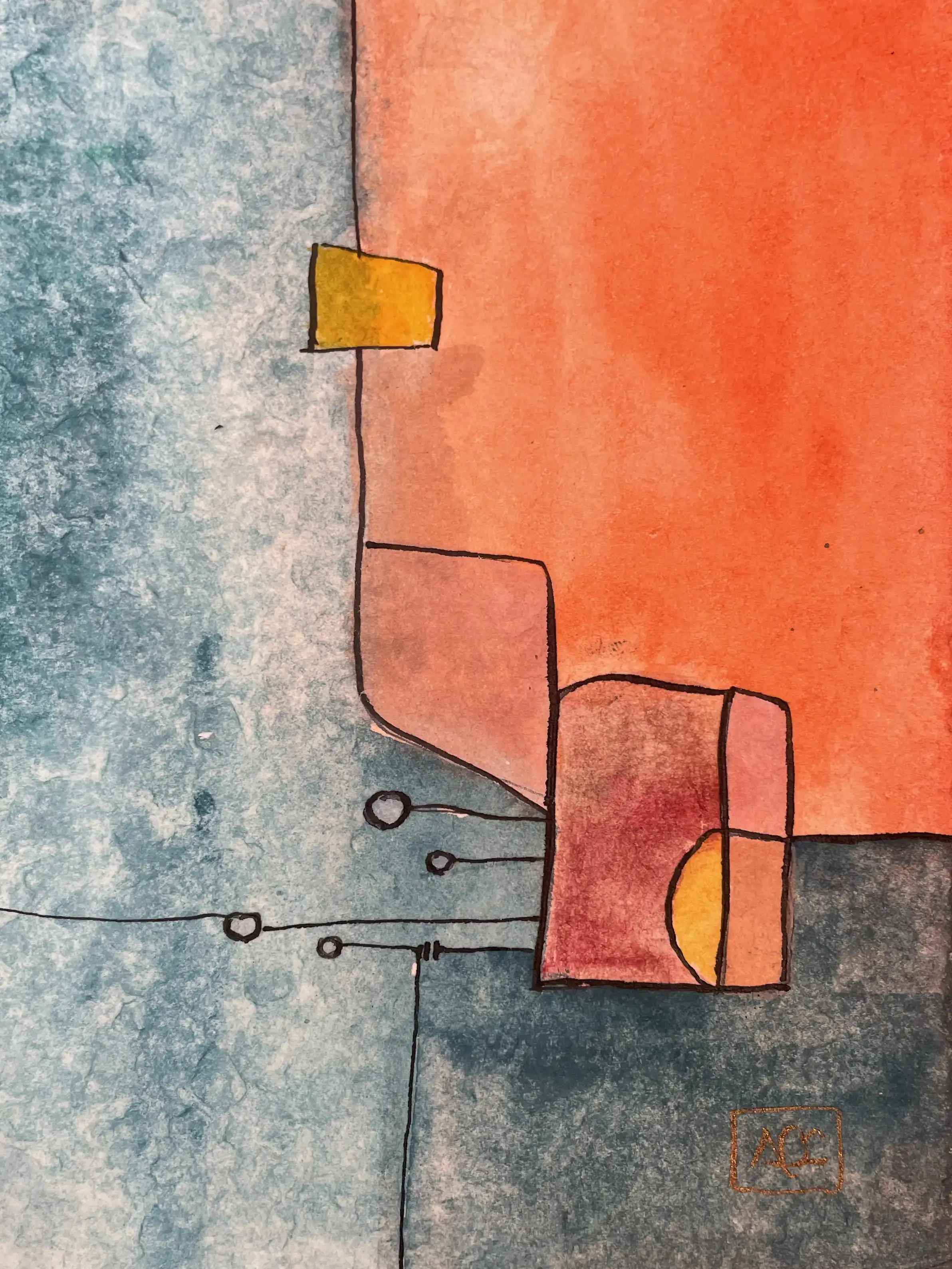 Watercolor titled C+ - Research on Harmony