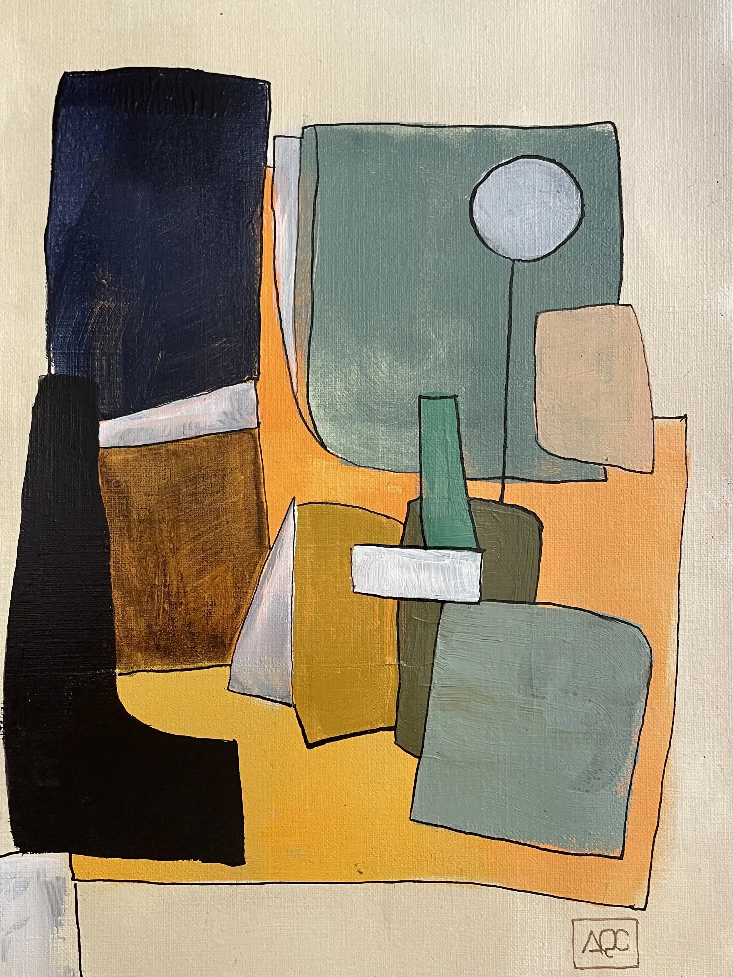 Acrylic titled D Major - Research on Harmony - Variation 3