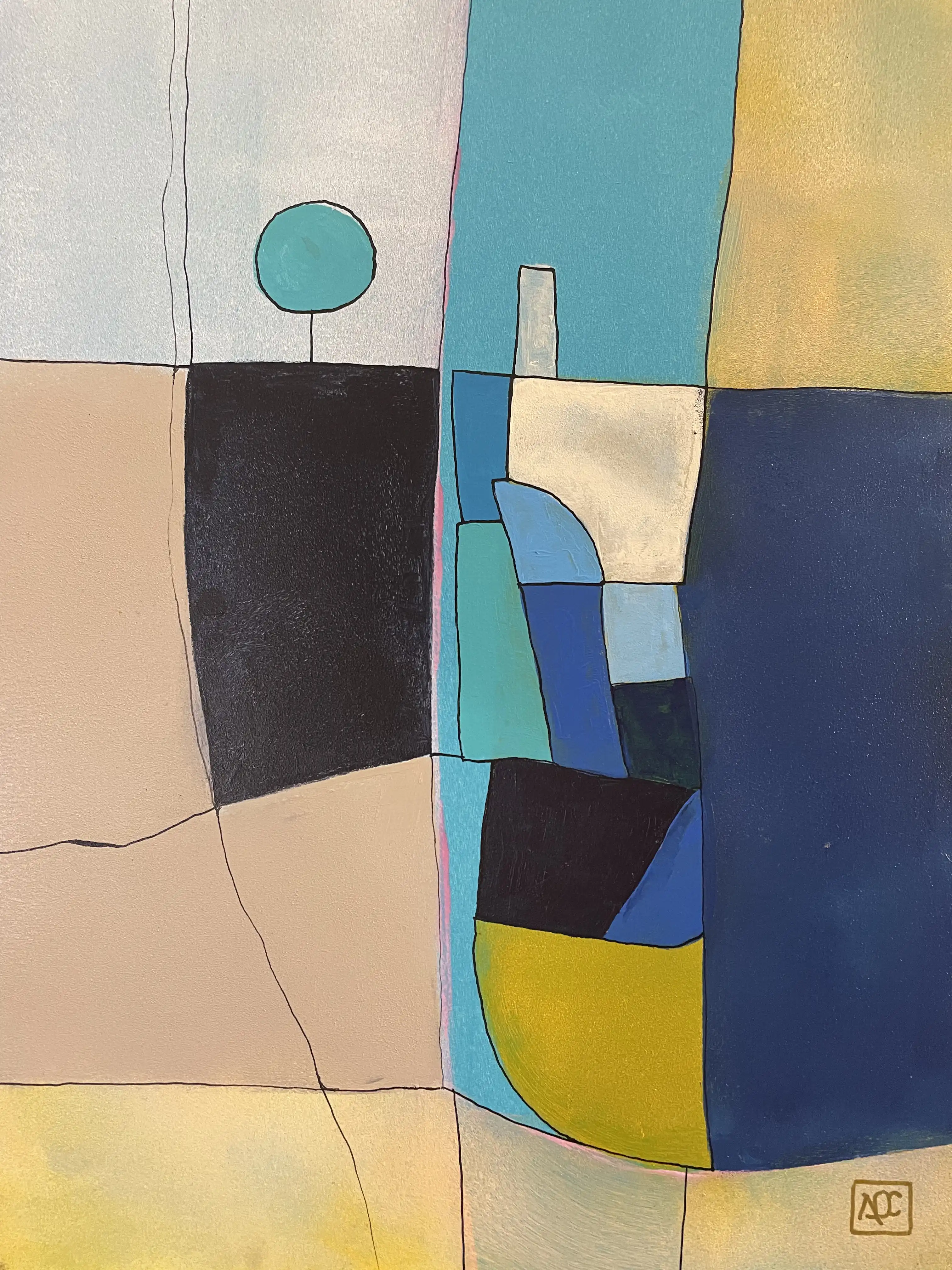 Acrylic titled Db Minor - Research on Harmony - Variation 5