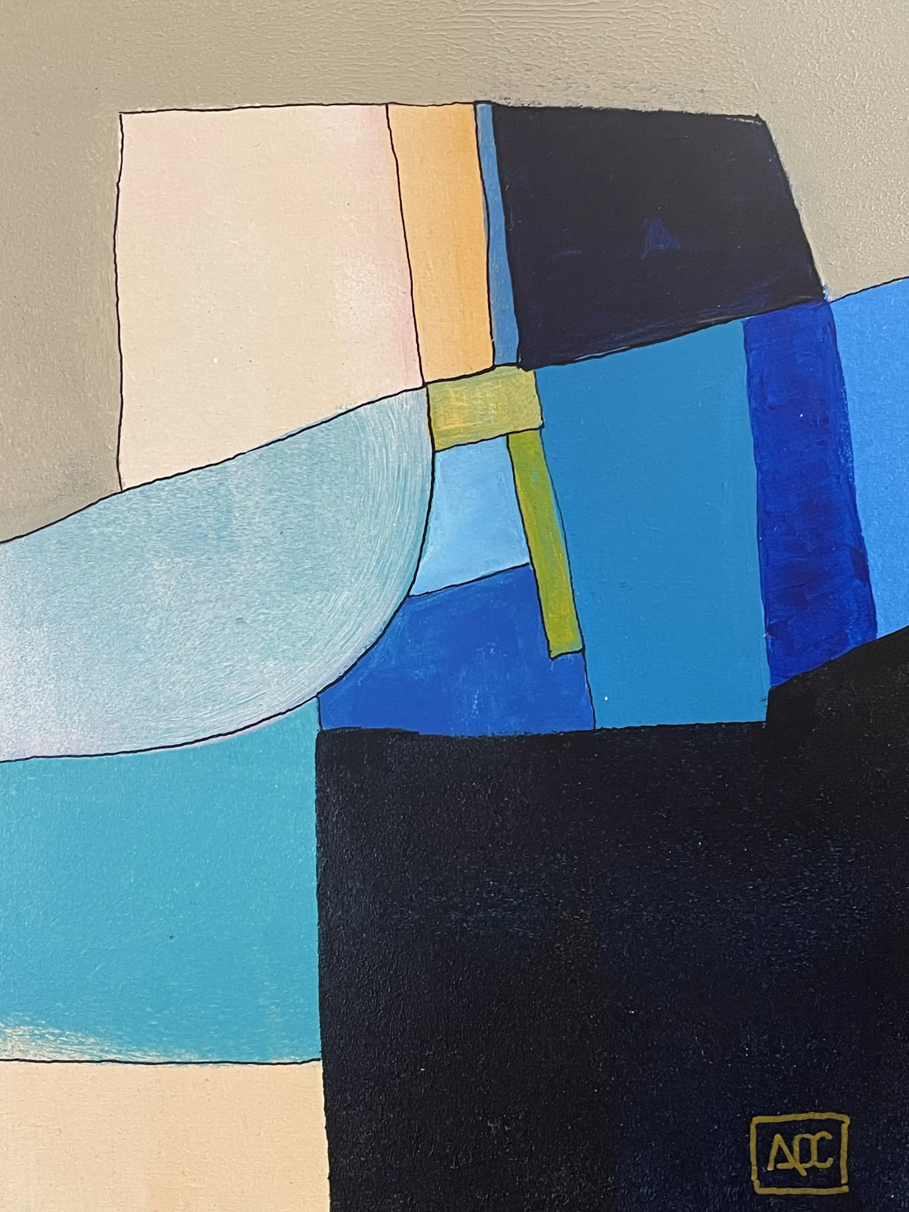 Acrylic titled Db Minor - Research on Harmony - Variation 6