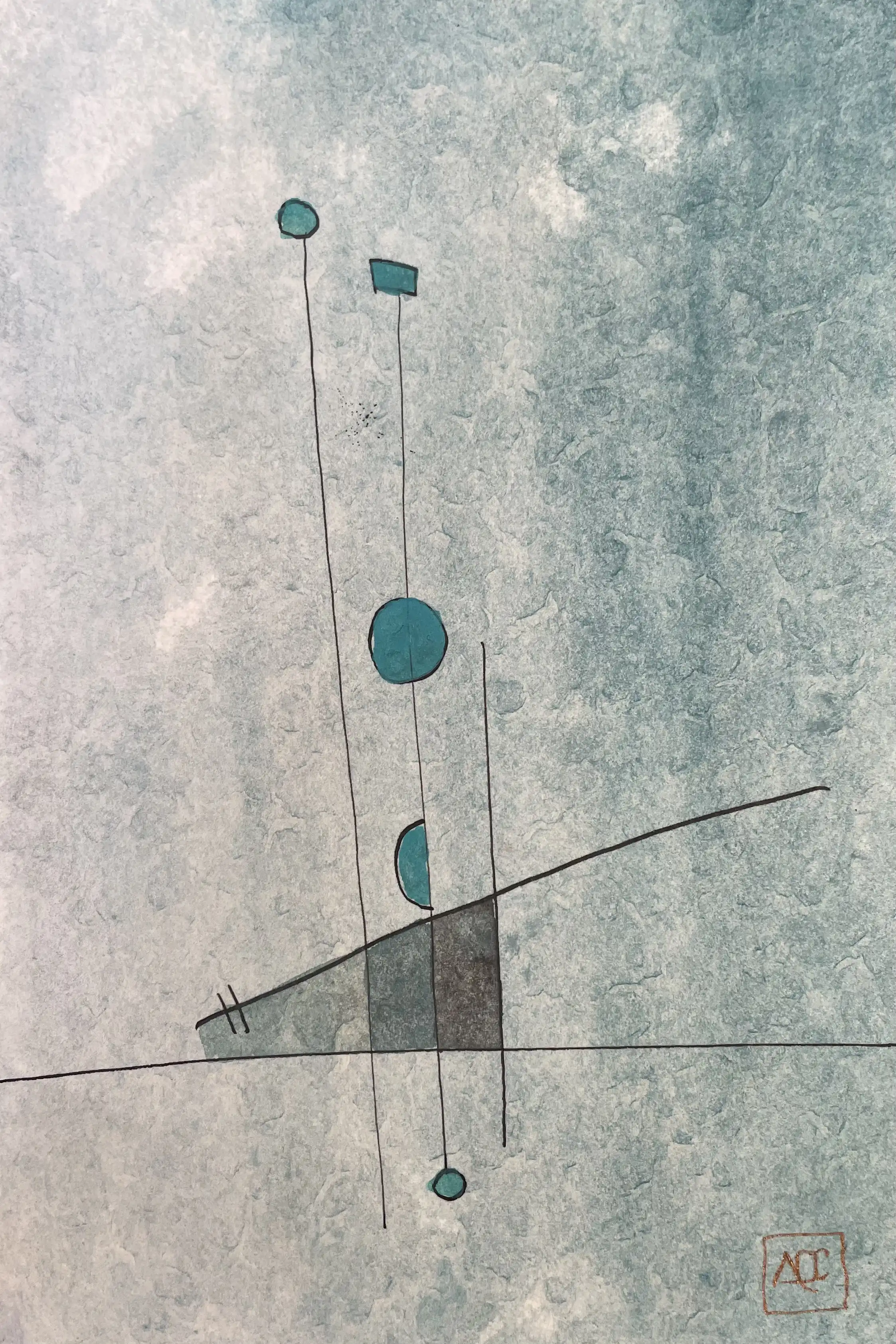 Watercolor titled Db Octaves - Reflexions 11