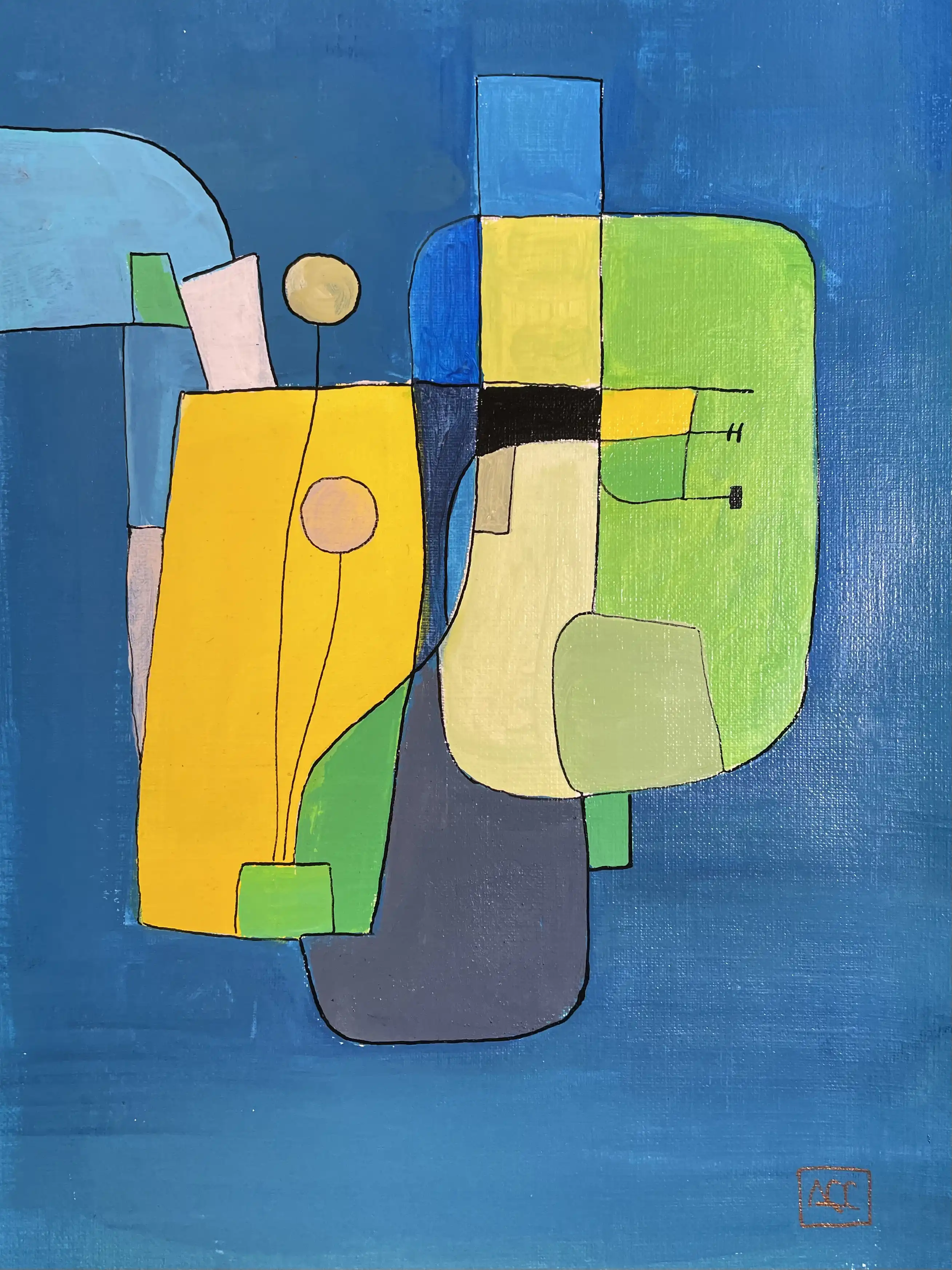 Acrylic titled E Major - Research on Harmony