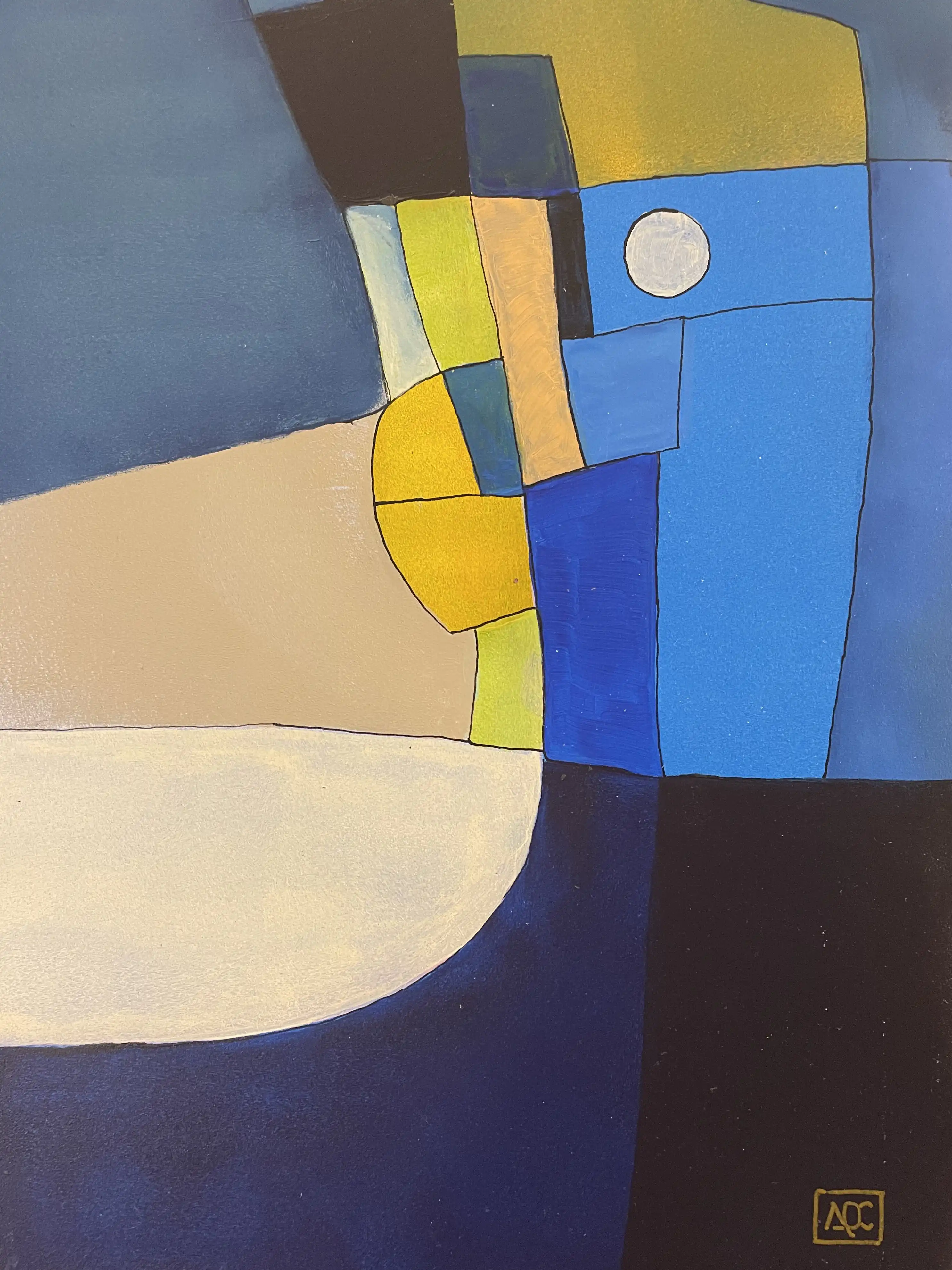 Acrylic titled E Major - Research on Harmony - Variation 4