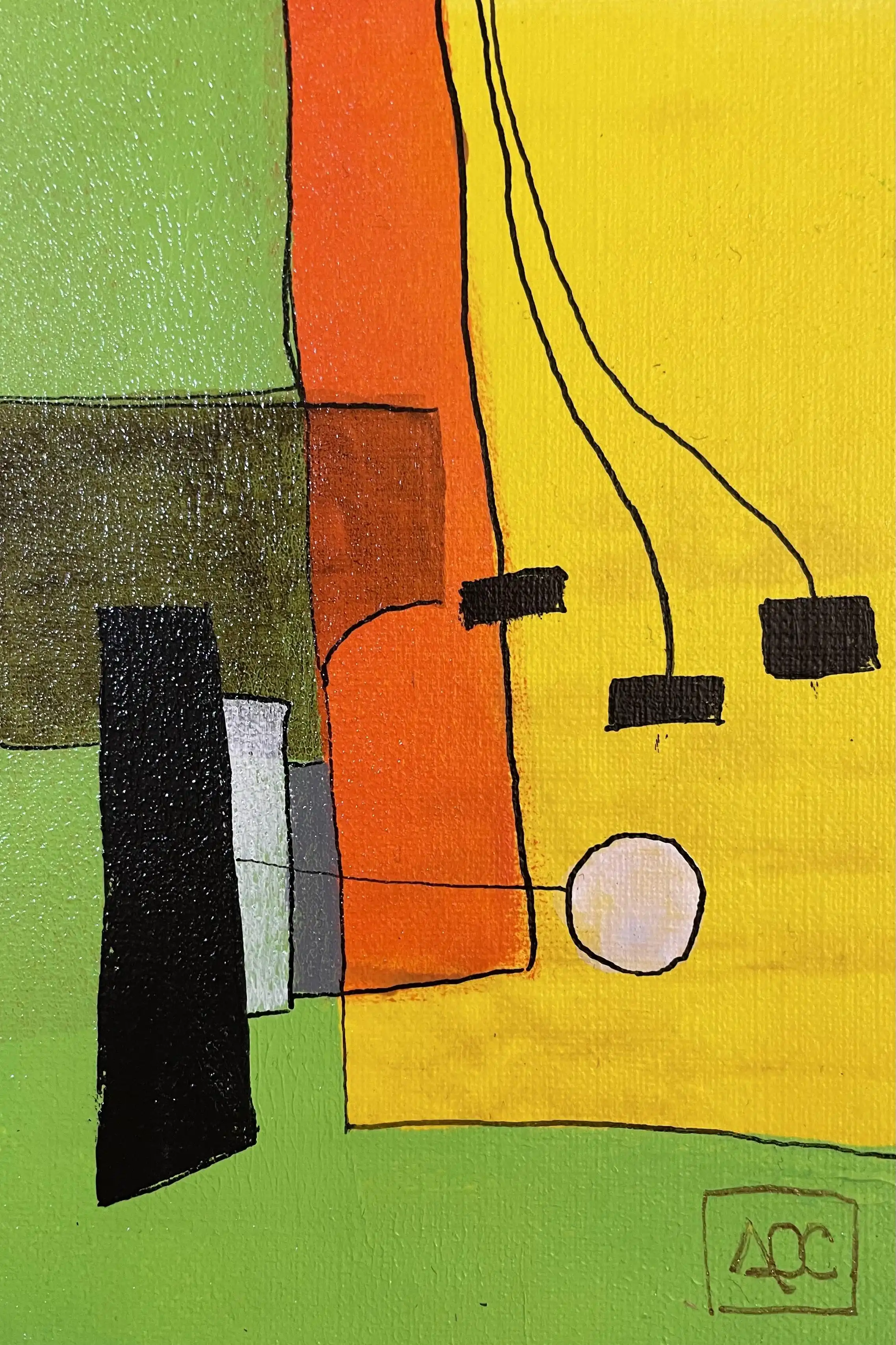 Acrylic titled E minor - Research on Harmony - Variation 1