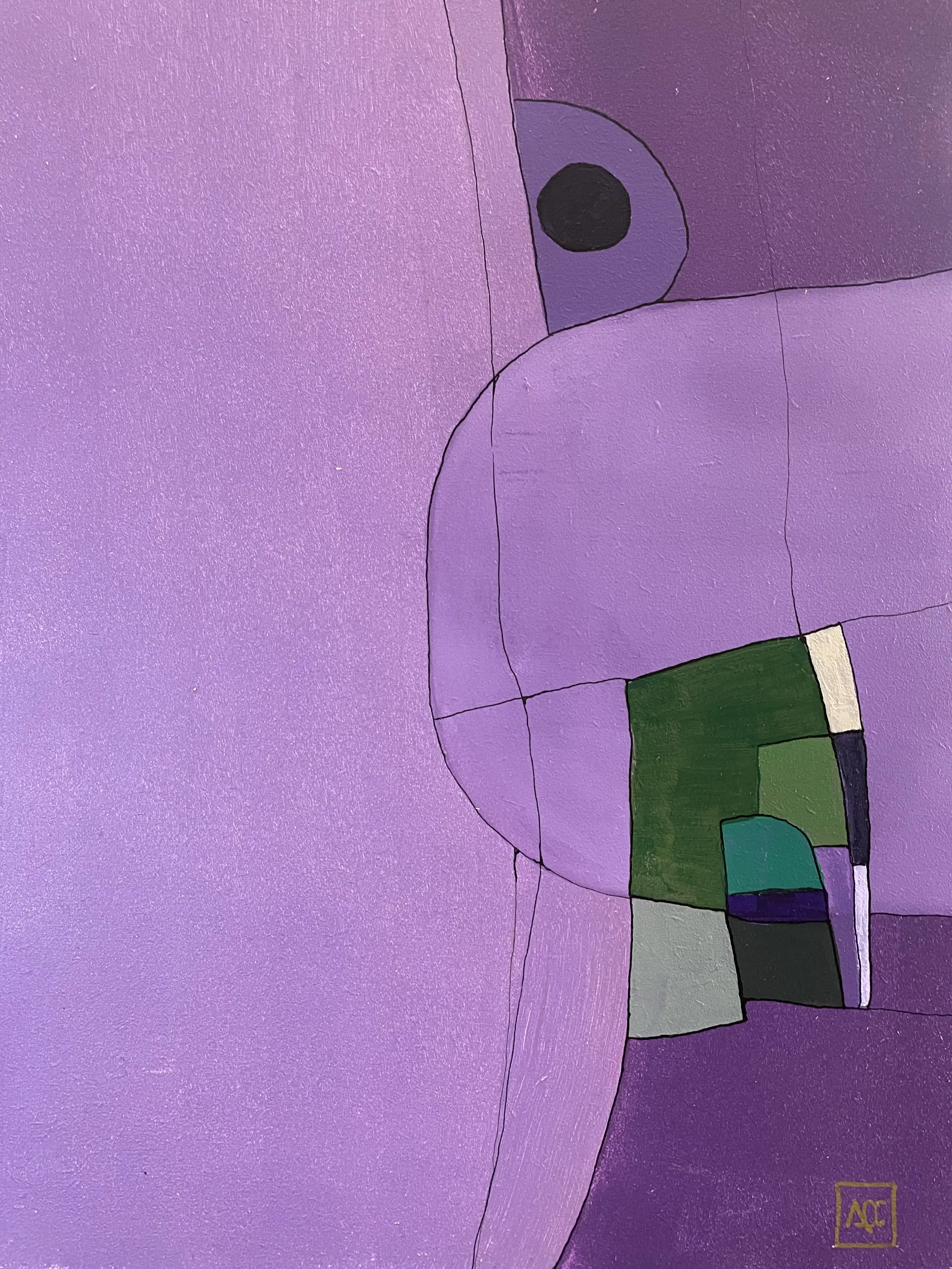 Acrylic titled Eb Minor - Research on Harmony - Variation 6