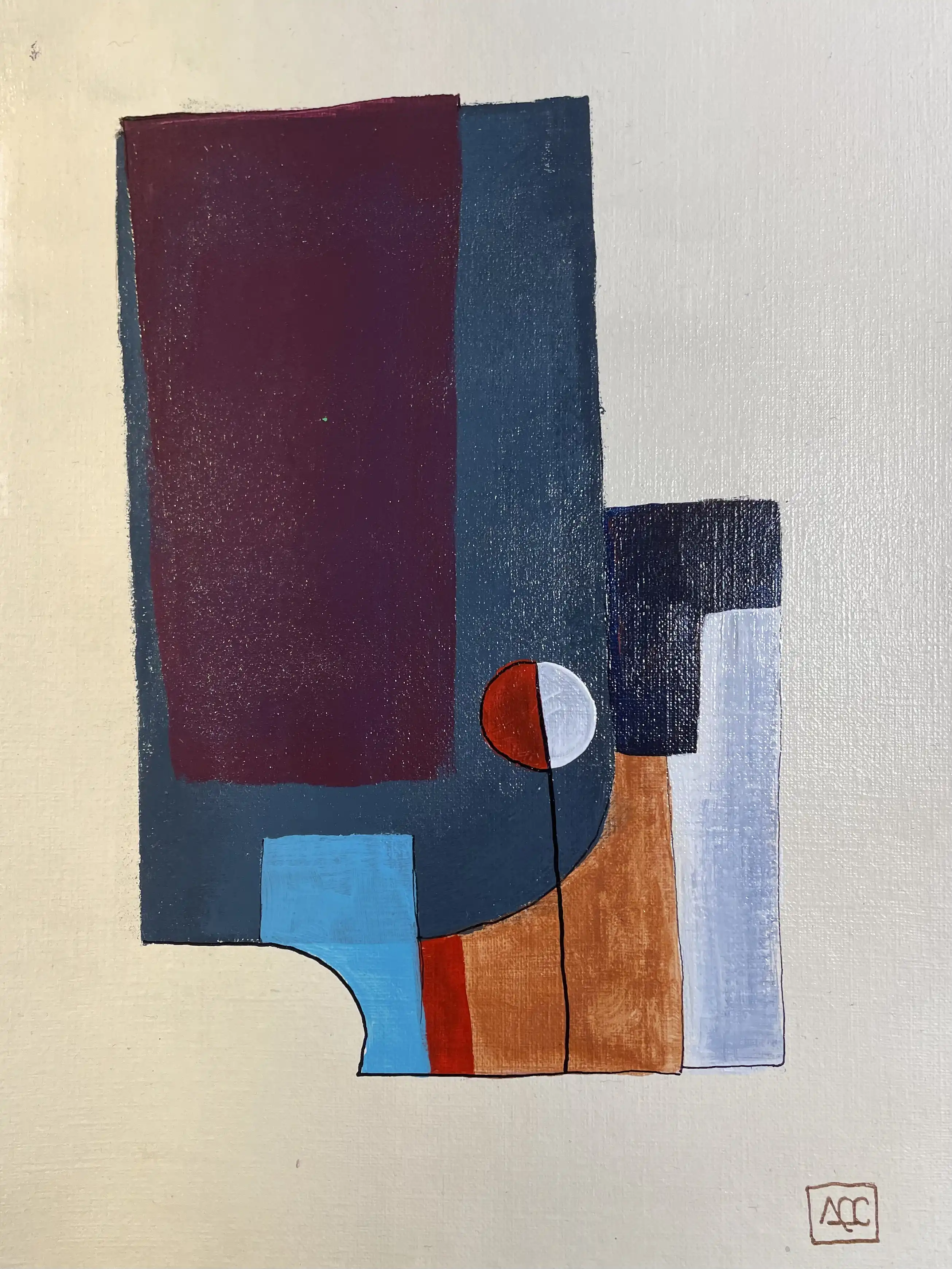 Acrylic titled F minor - Research on Harmony - Variation 1