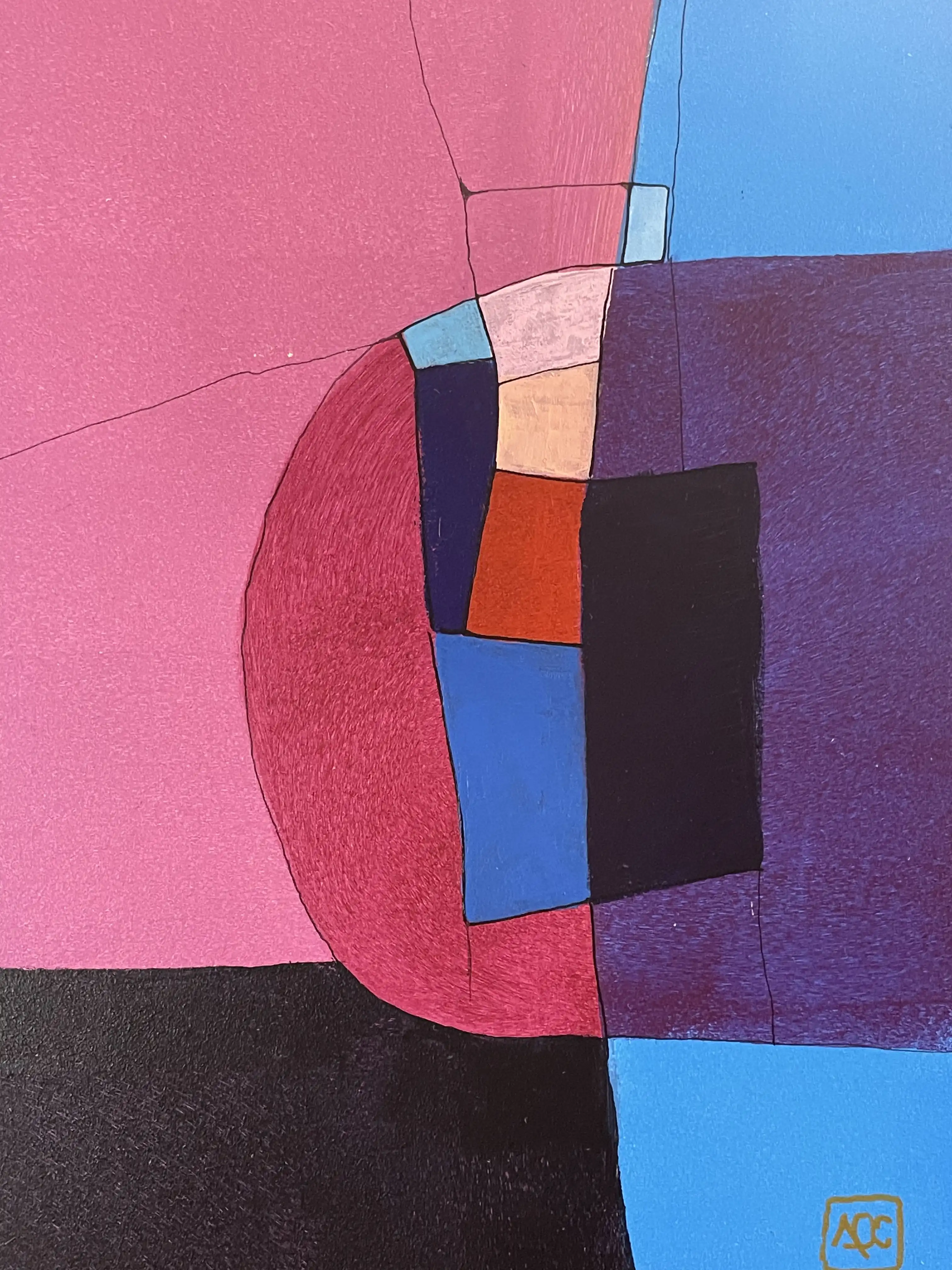 Acrylic titled F Minor - Research on Harmony - Variation 14