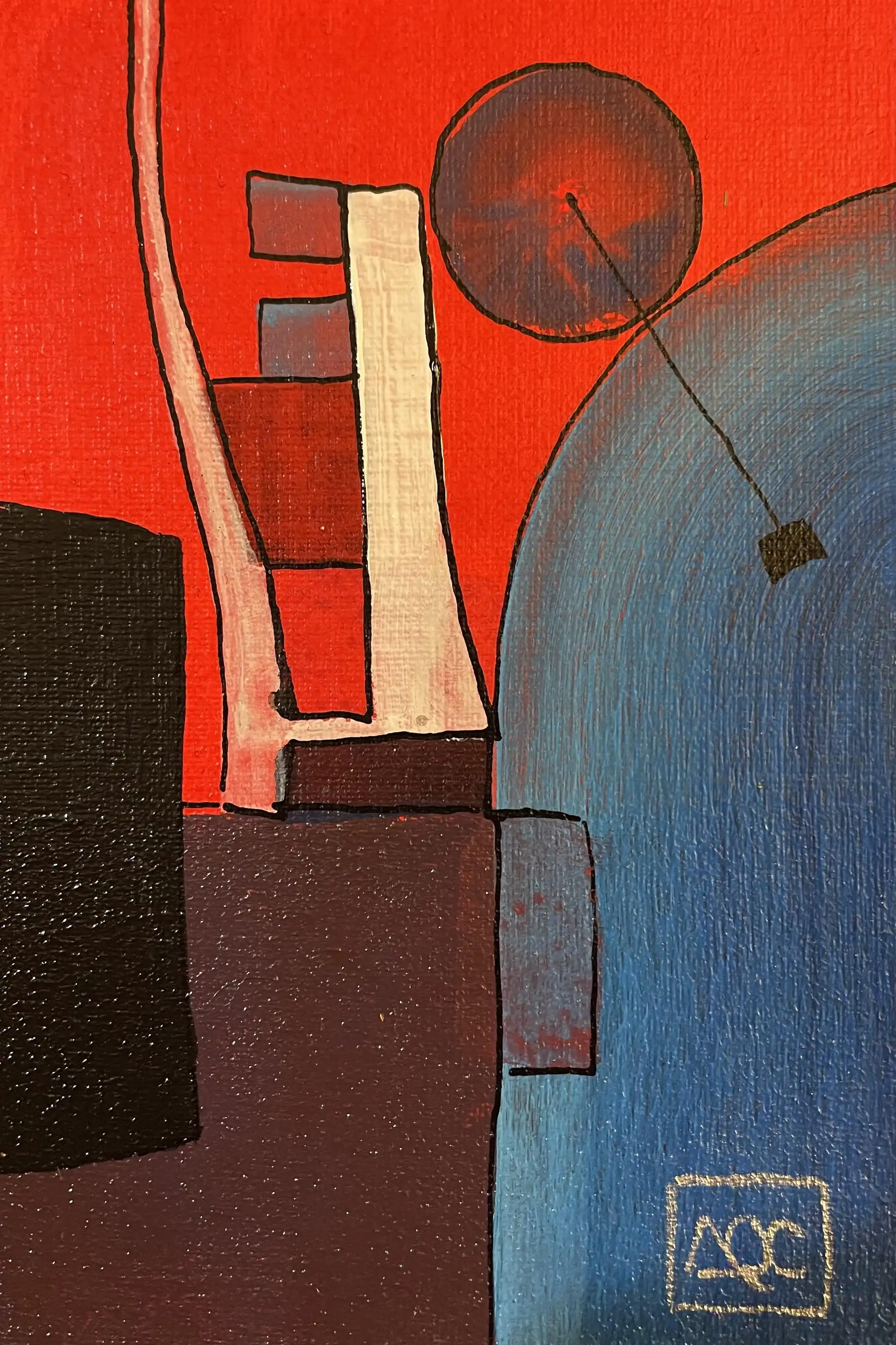 Acrylic titled F minor - Research on Harmony - Variation 7