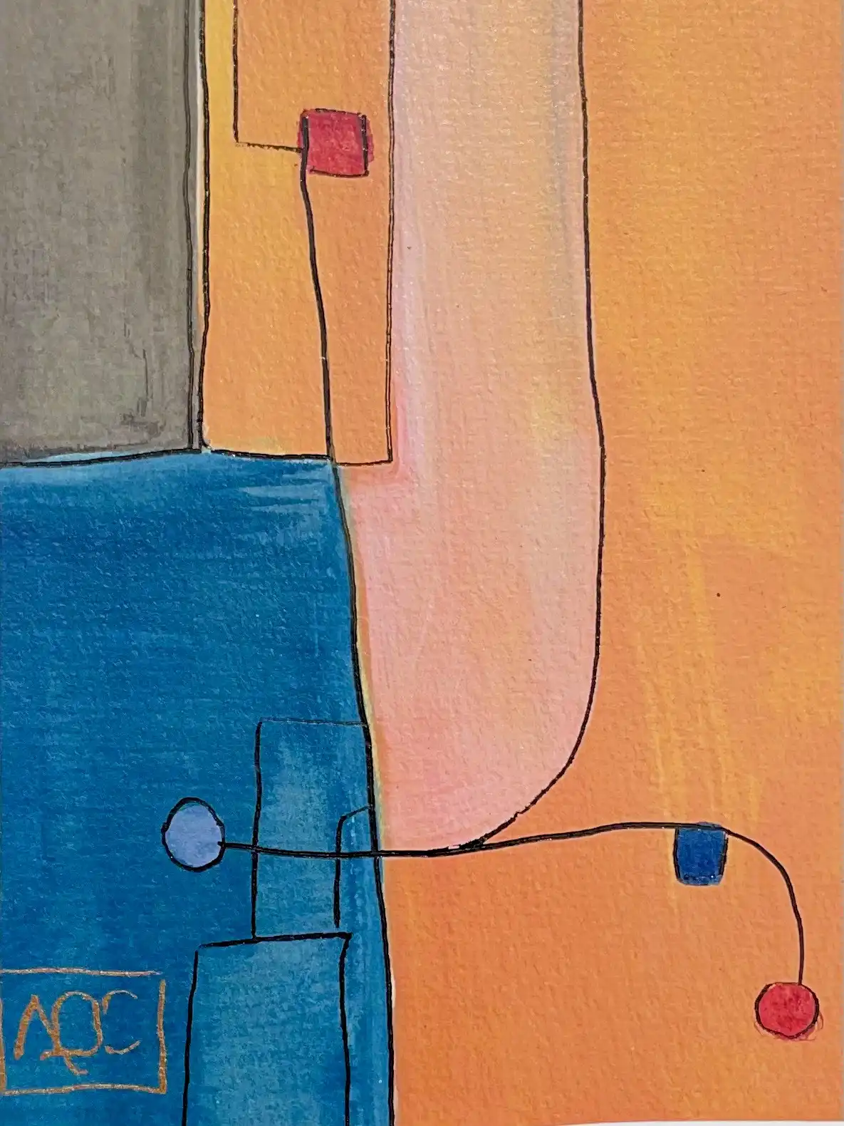 Watercolor titled Meditations - Variation 1