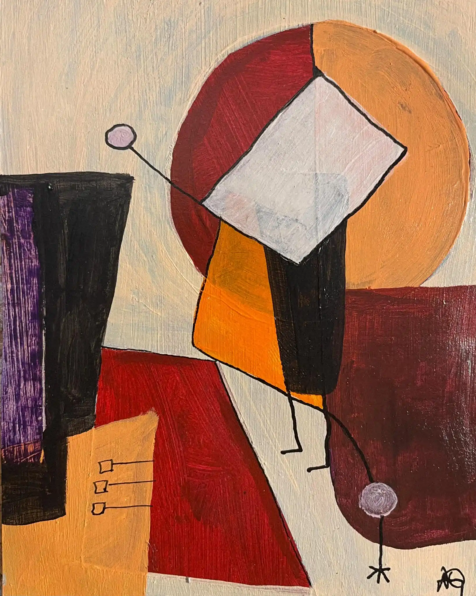 Acrylic titled Promenade aux jardins du Luxembourg, l'été