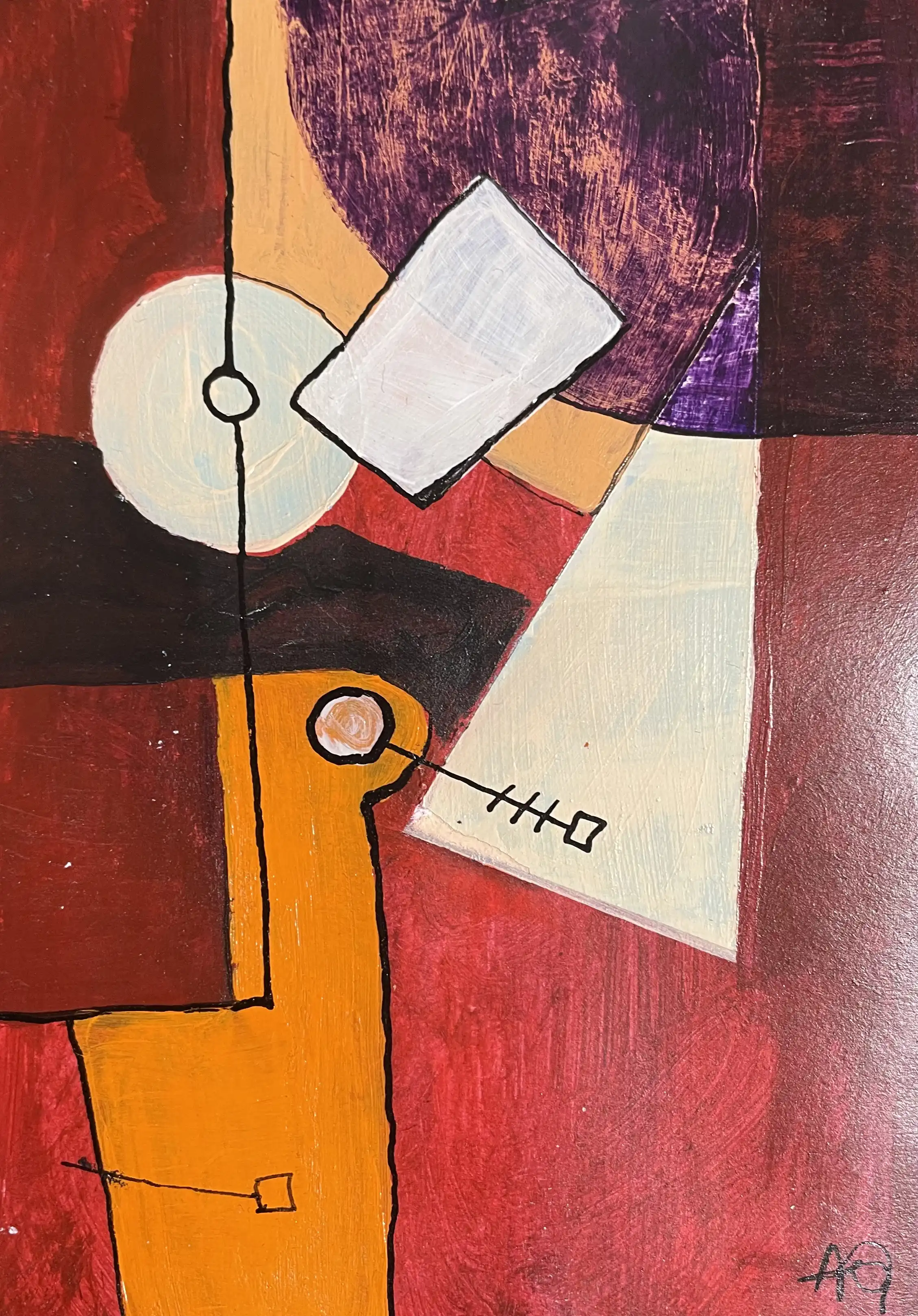 Acrylic titled Promenade aux jardins du Luxembourg -variations d'été - Variation 2