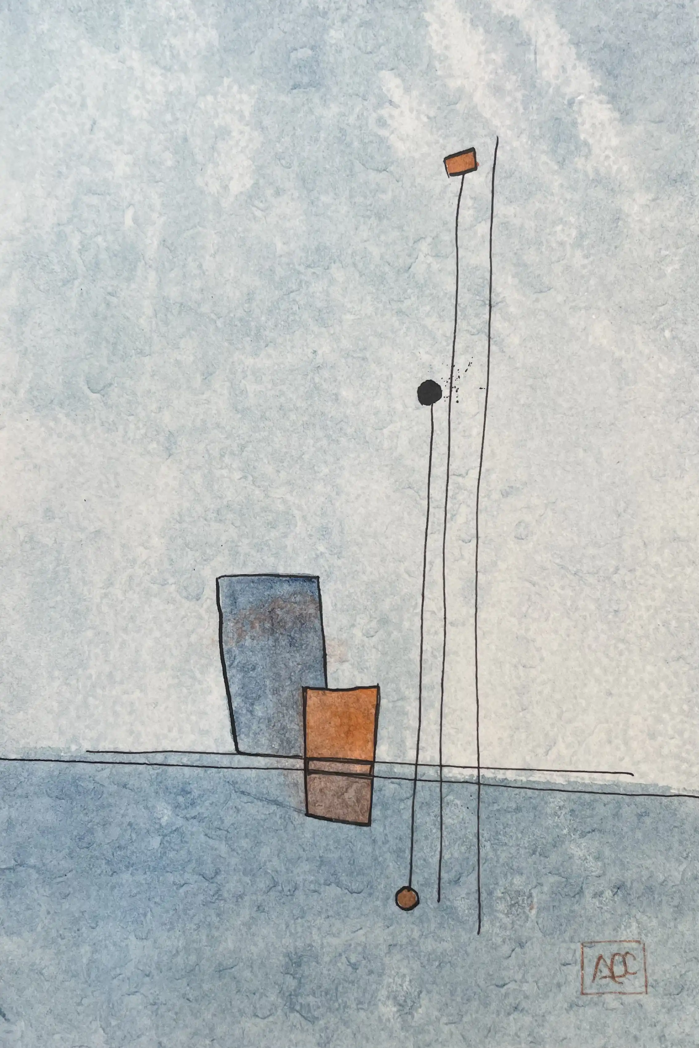 Watercolor titled Tritone (D, G#) - Reflexions 10