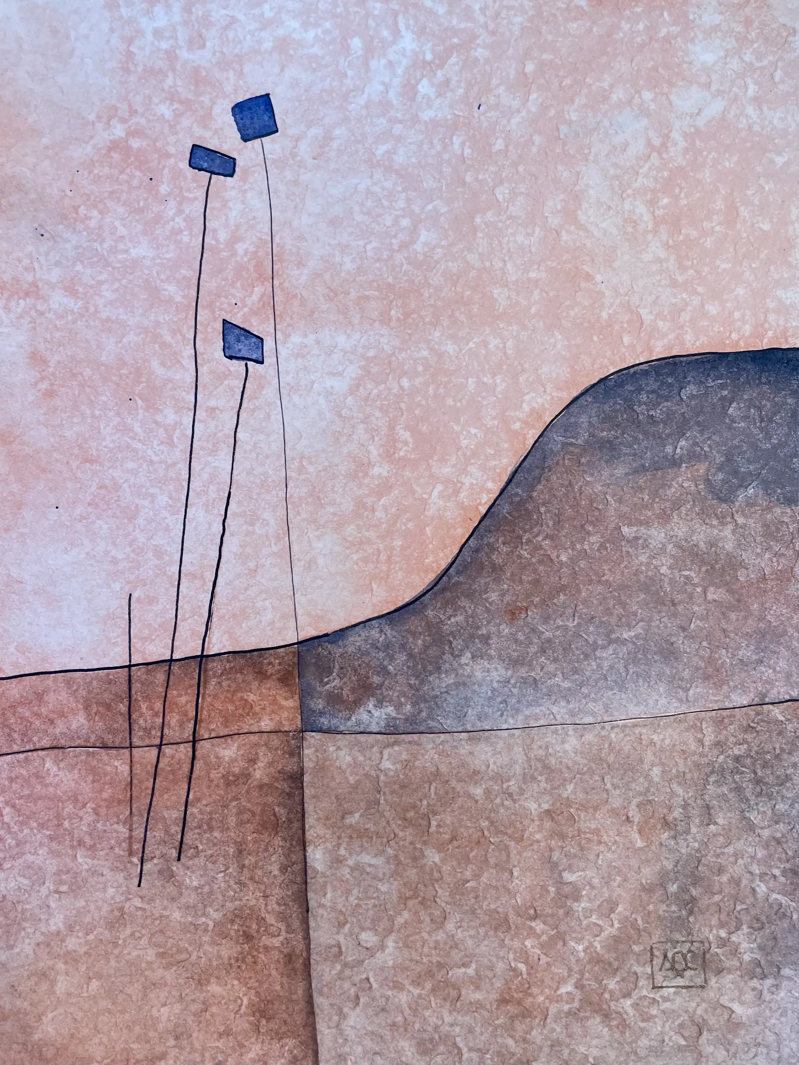 Watercolor titled Tritone (D, G#) - Reflexions 17