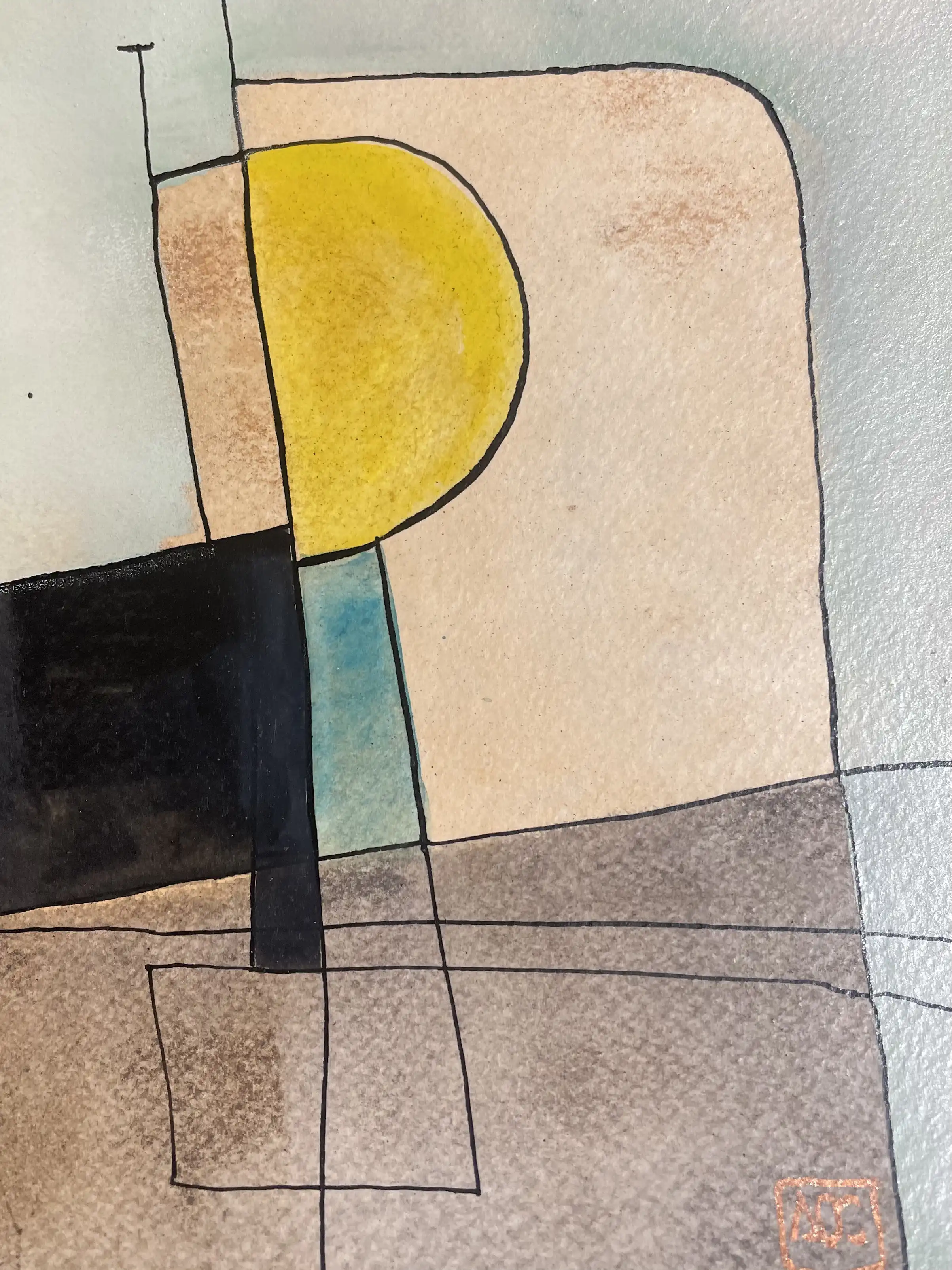 Watercolor titled A Major - Research on Harmony - Variation 5