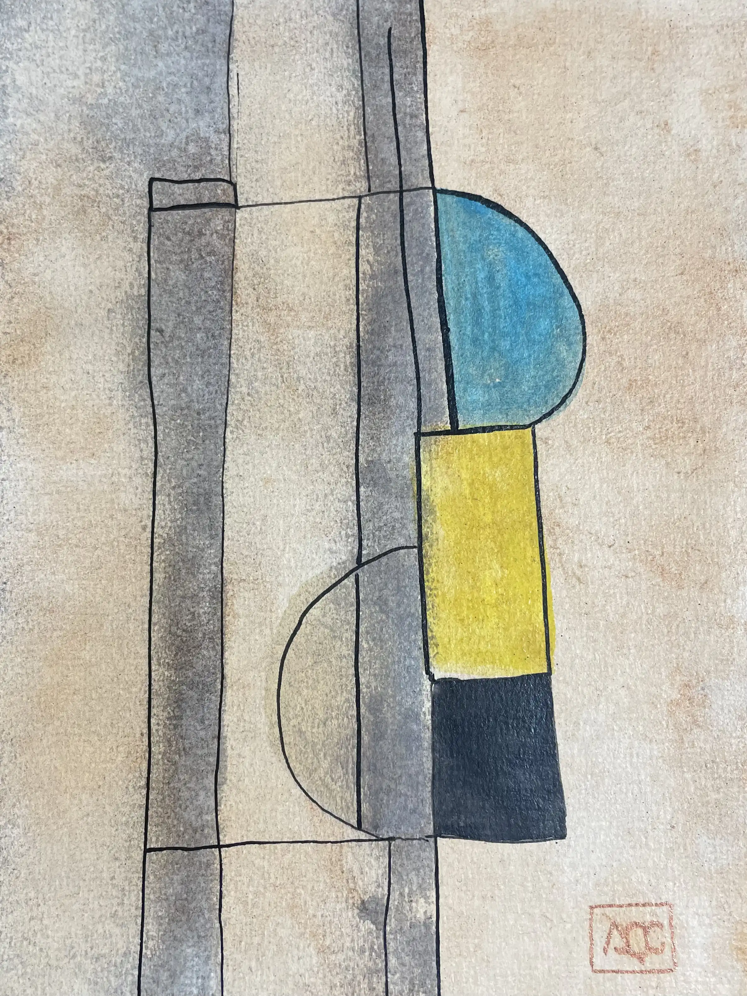 Watercolor titled A Major - Research on Harmony - Variation 7