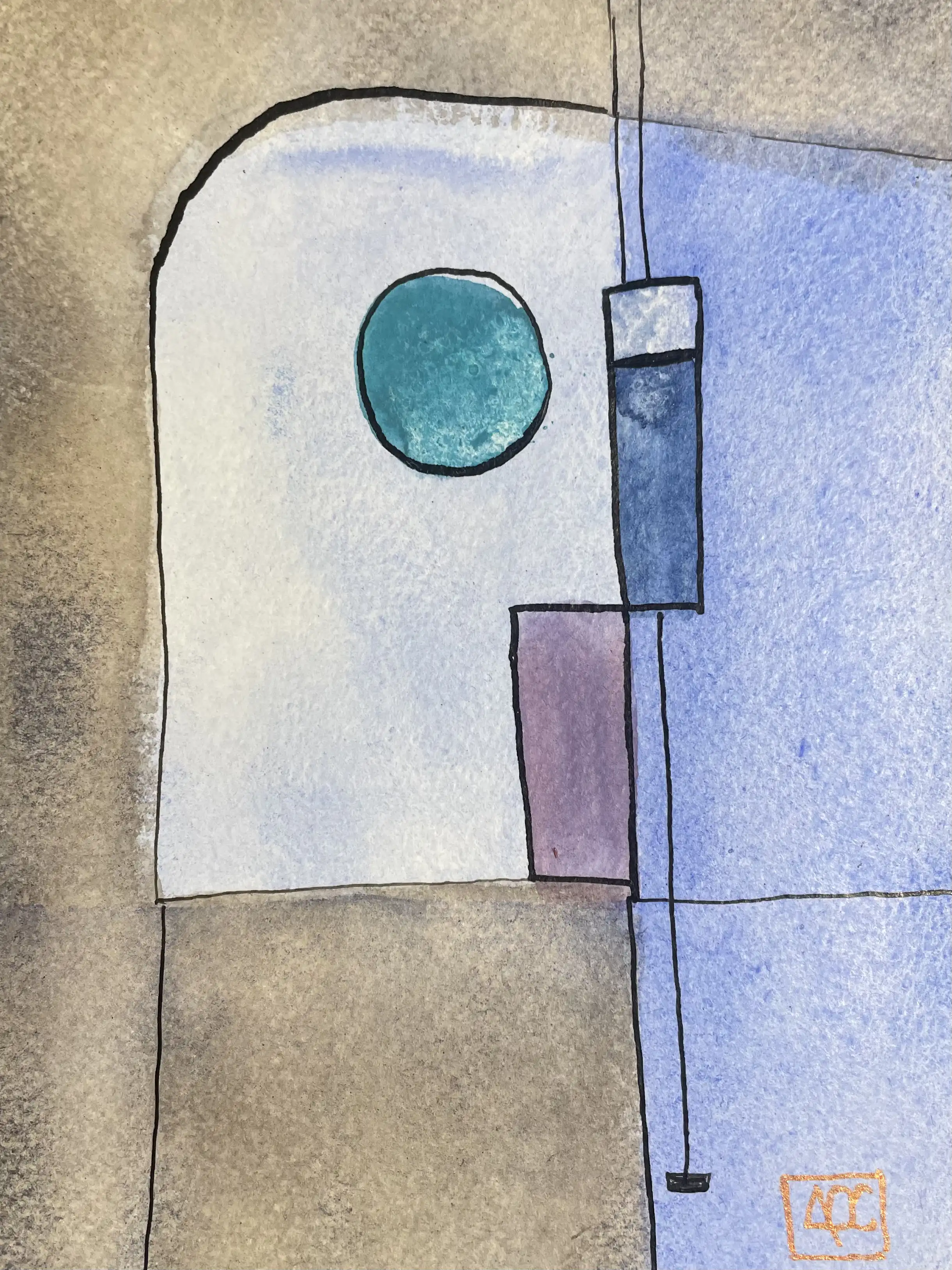 Watercolor titled Ab Octaves - Reflexions 31