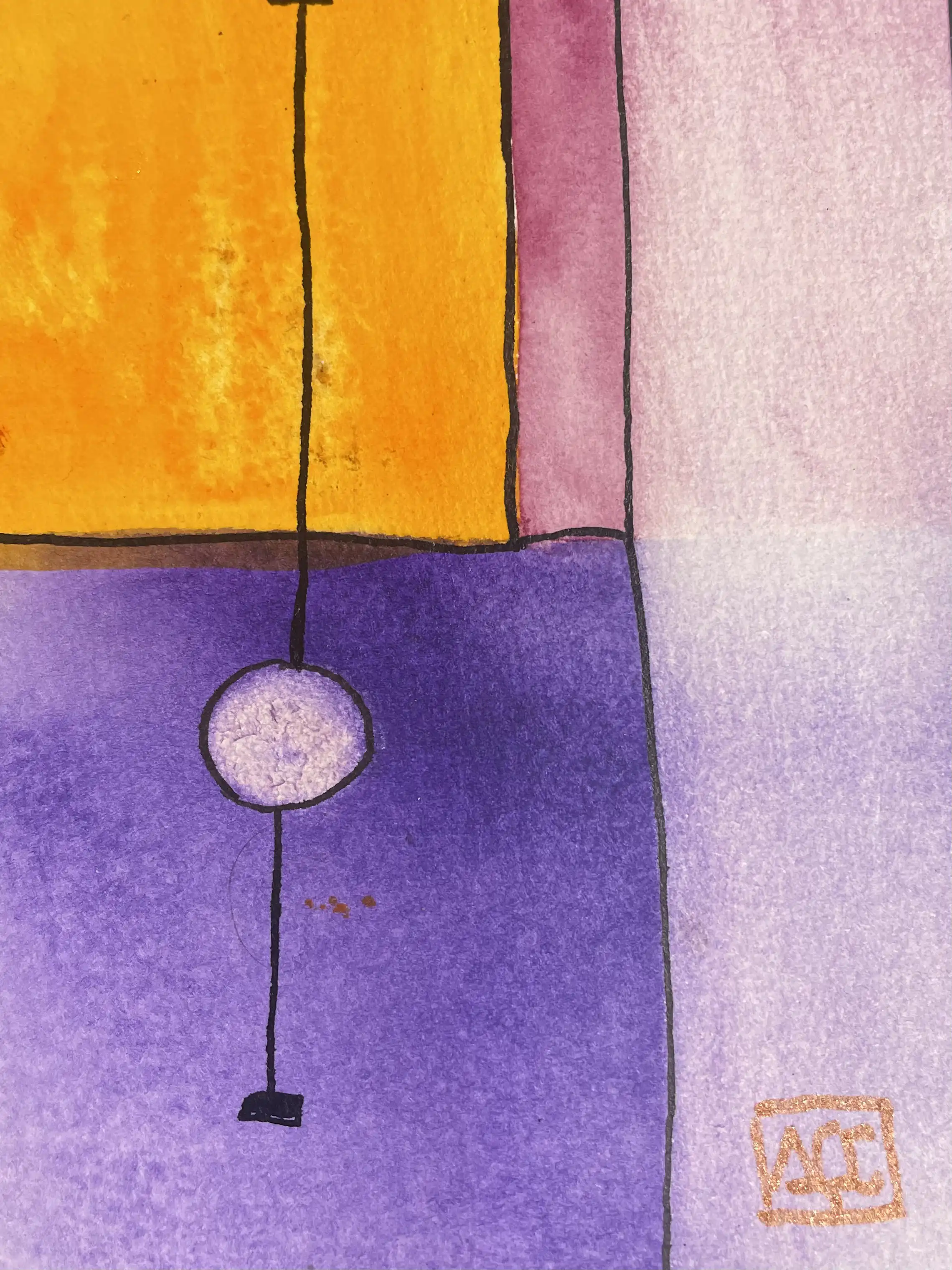 Watercolor titled Bb Major - Research on Harmony - Variation 6