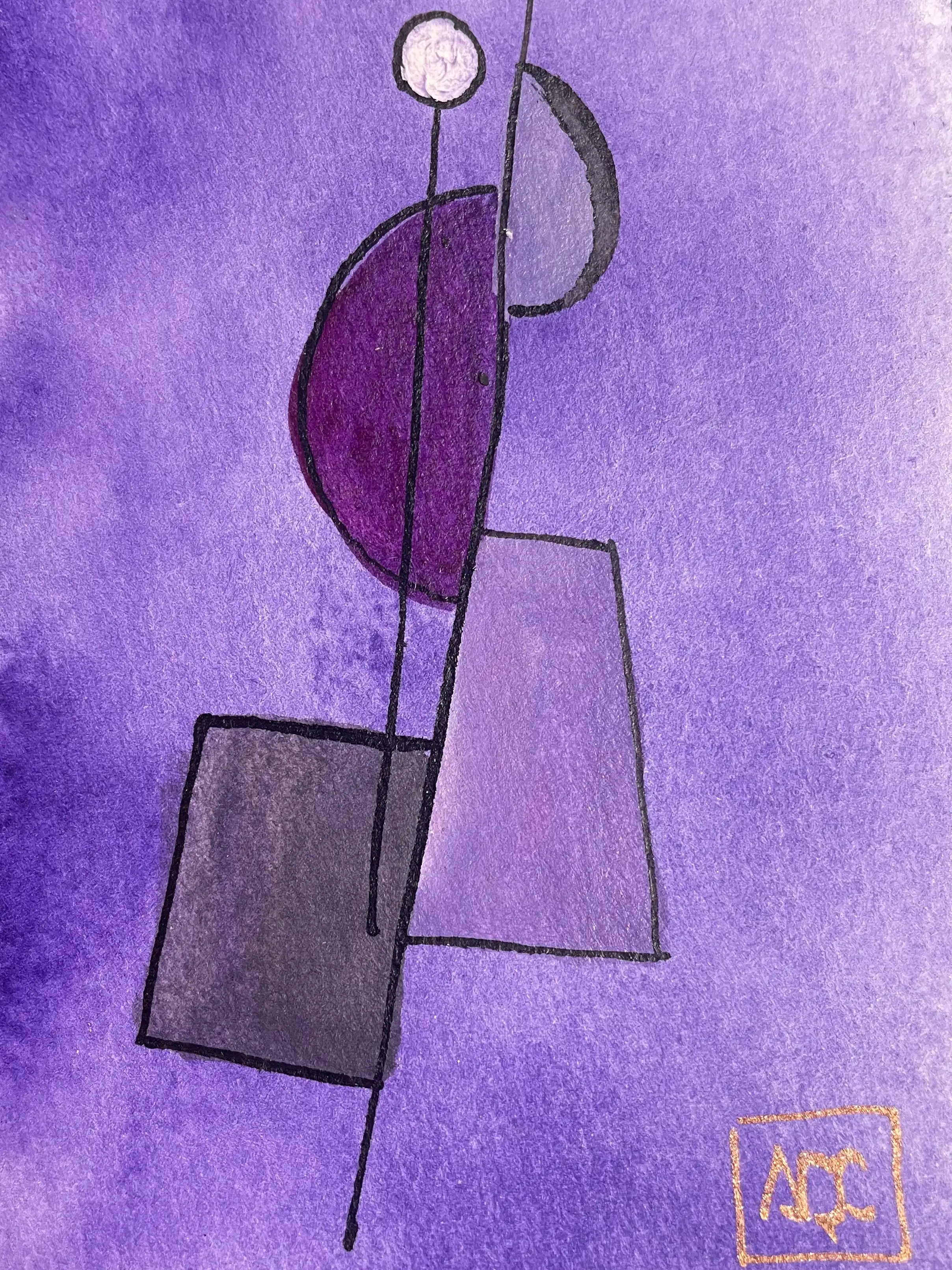 Watercolor titled Bb Octaves - Reflexions 34