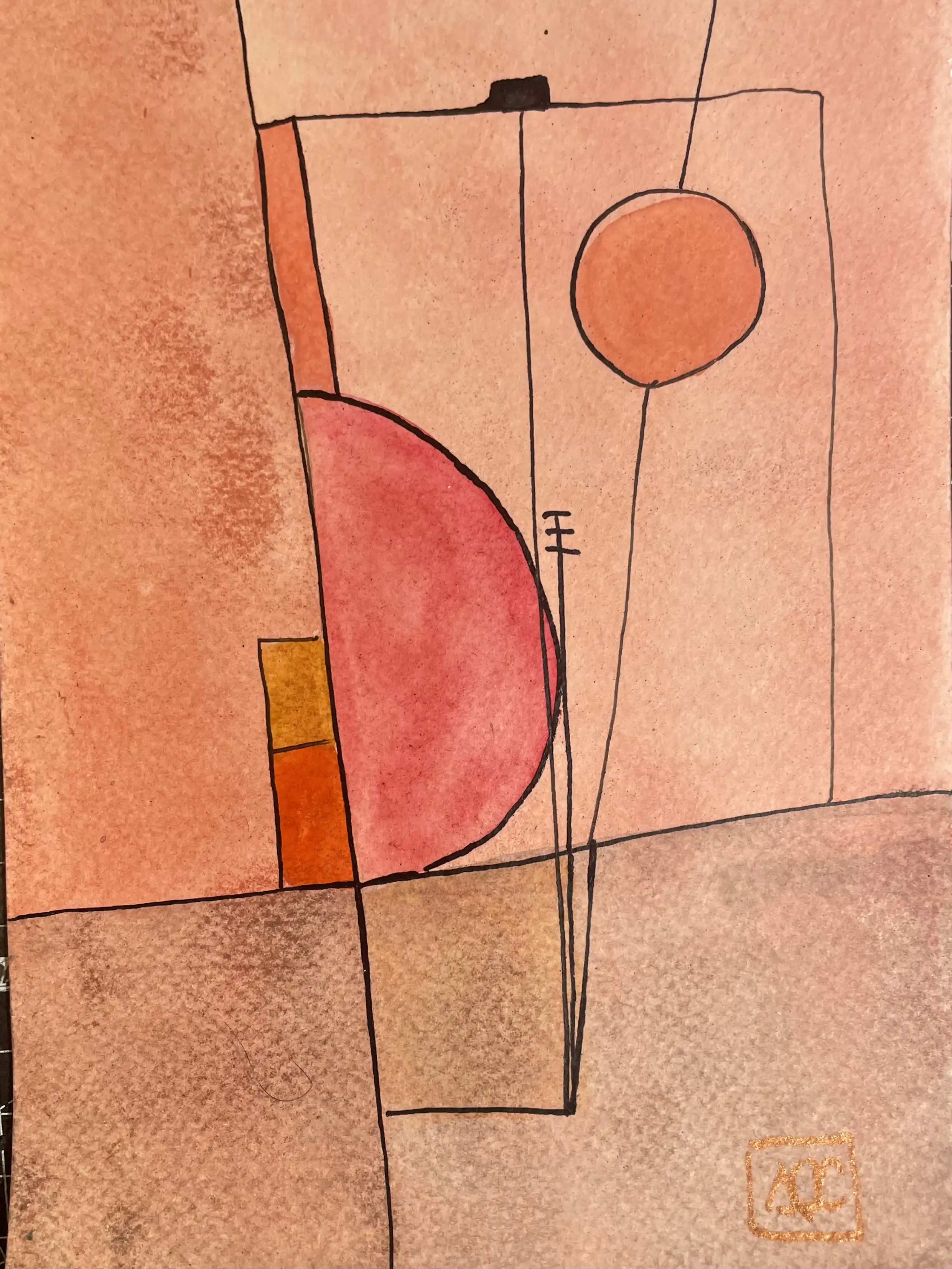 Watercolor titled C Major - Research on Harmony - Variation 10