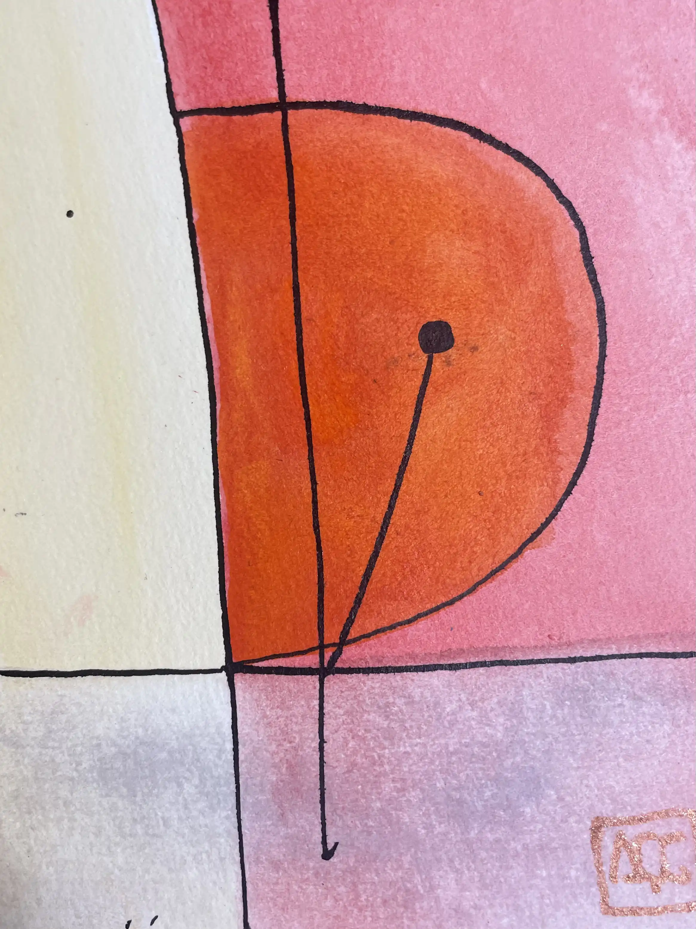 Watercolor titled C Major - Research on Harmony - Variation 12