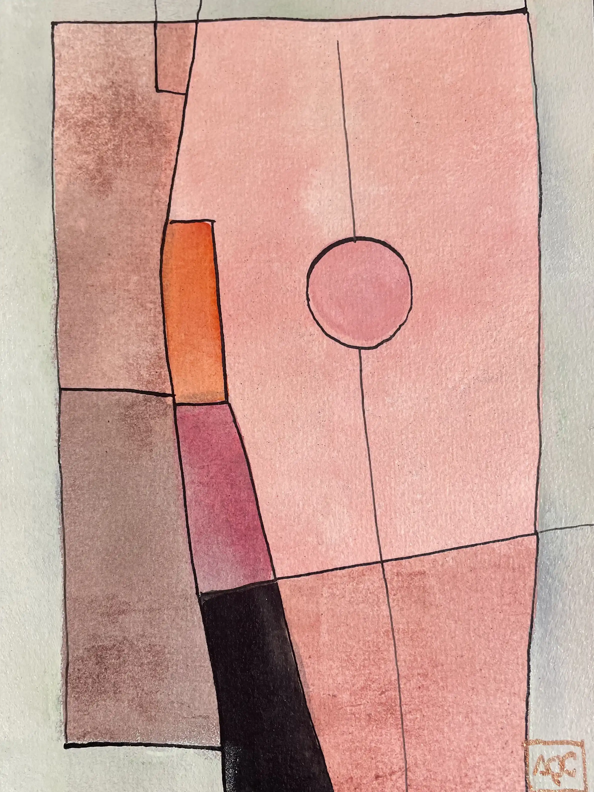 Watercolor titled C Major - Research on Harmony - Variation 9