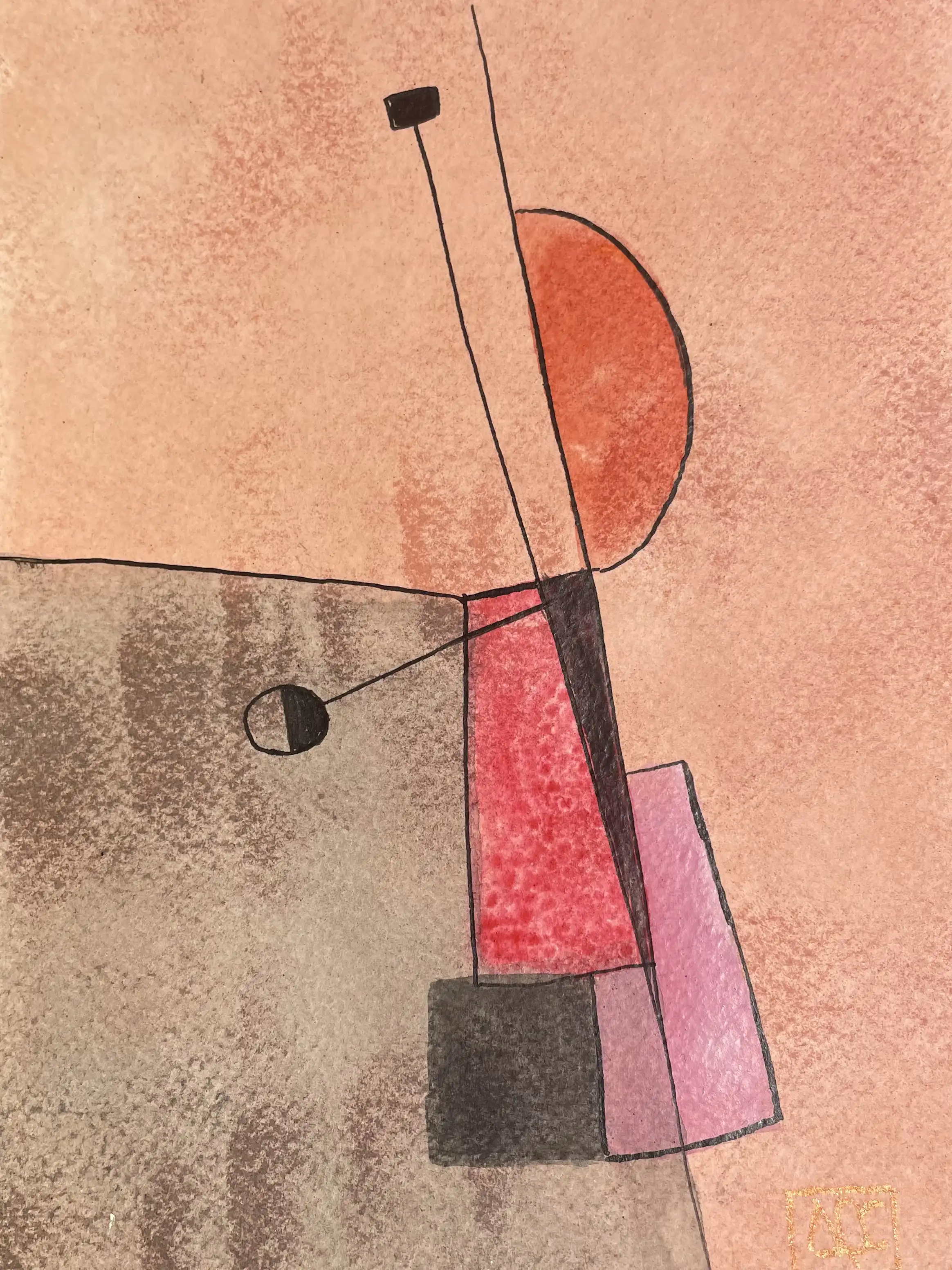 Watercolor titled C Octaves - Reflexions 35