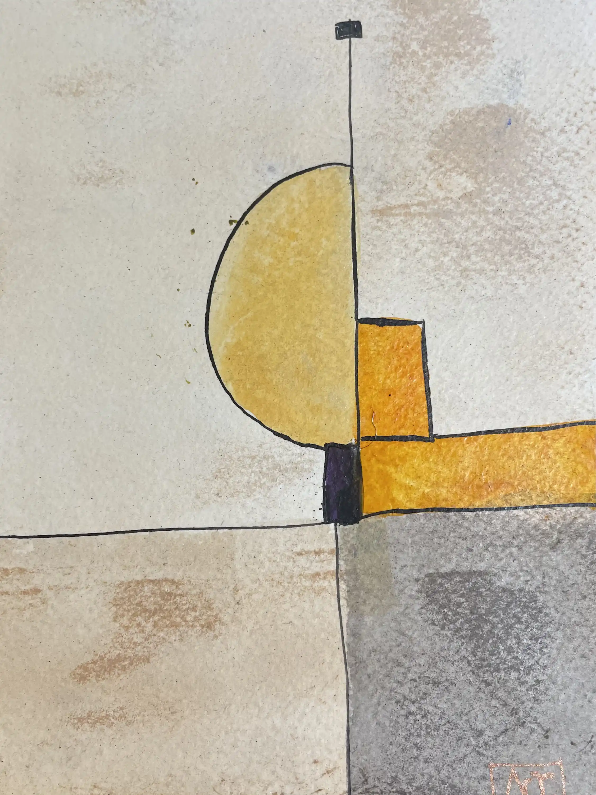 Watercolor titled D Minor - Research on Harmony - Variation 7