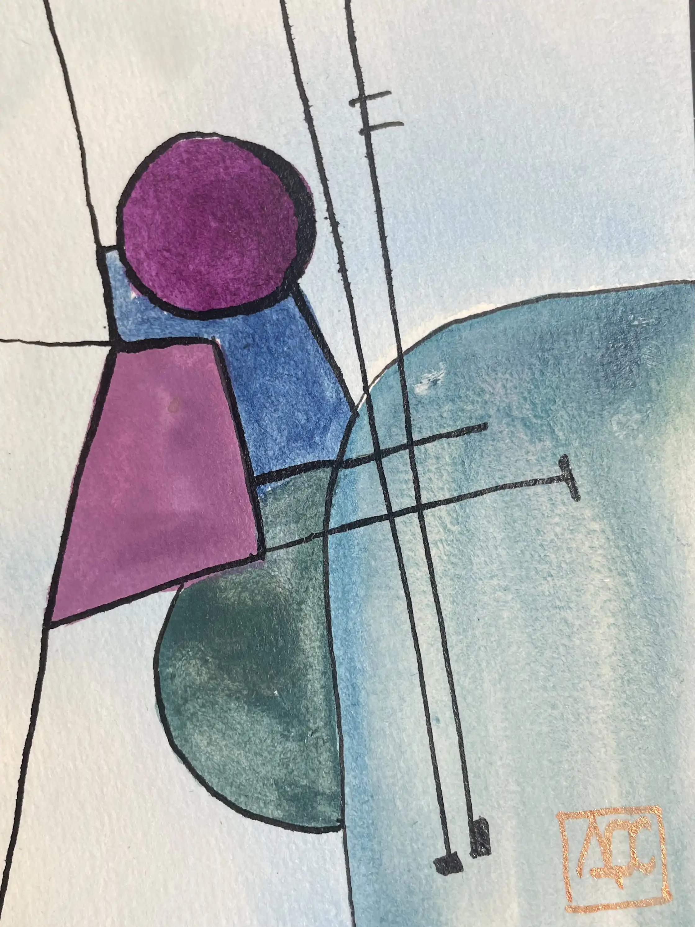 Watercolor titled Db Major - Research on Harmony - Variation 12