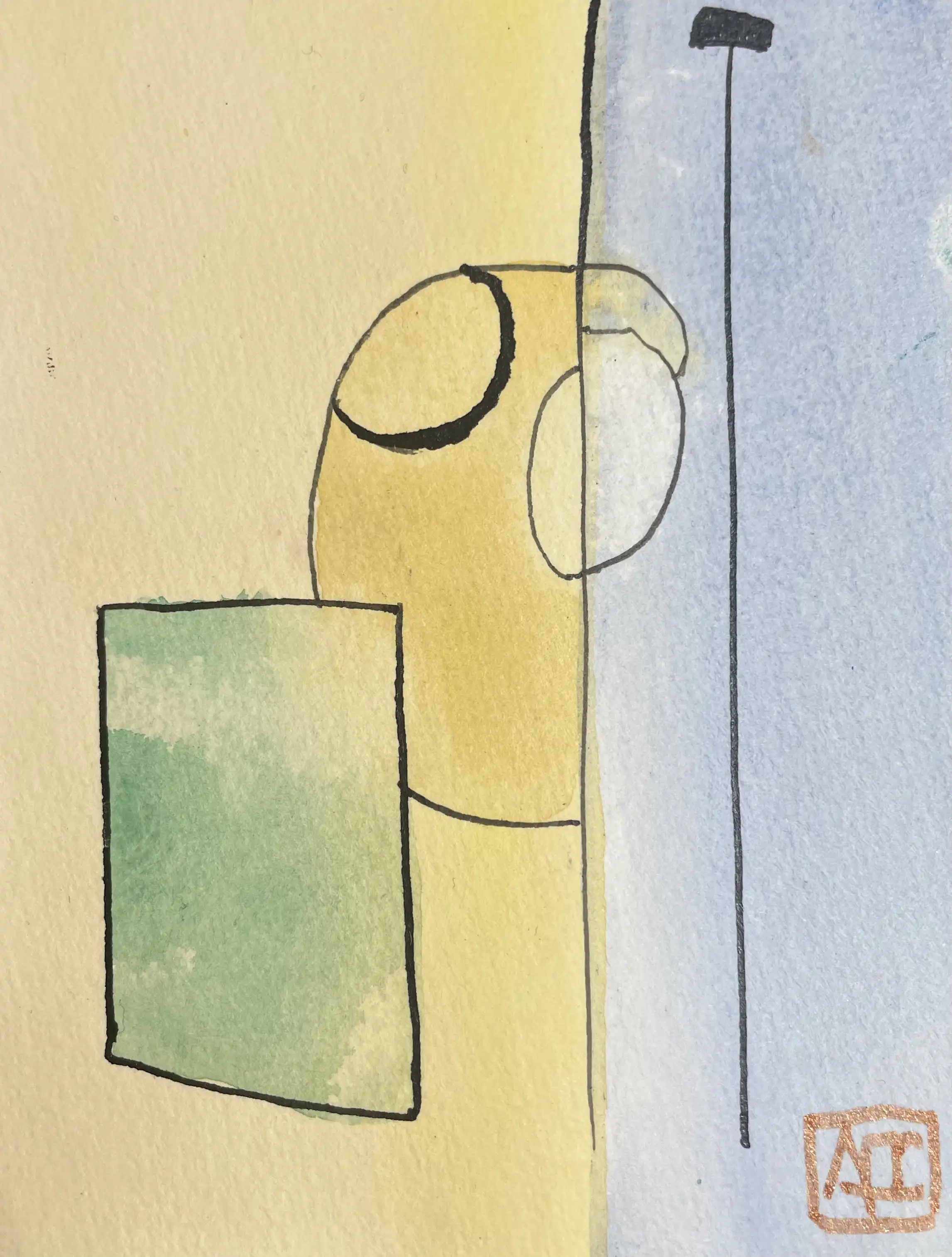 Watercolor titled E Major - Research on Harmony - Variation 8